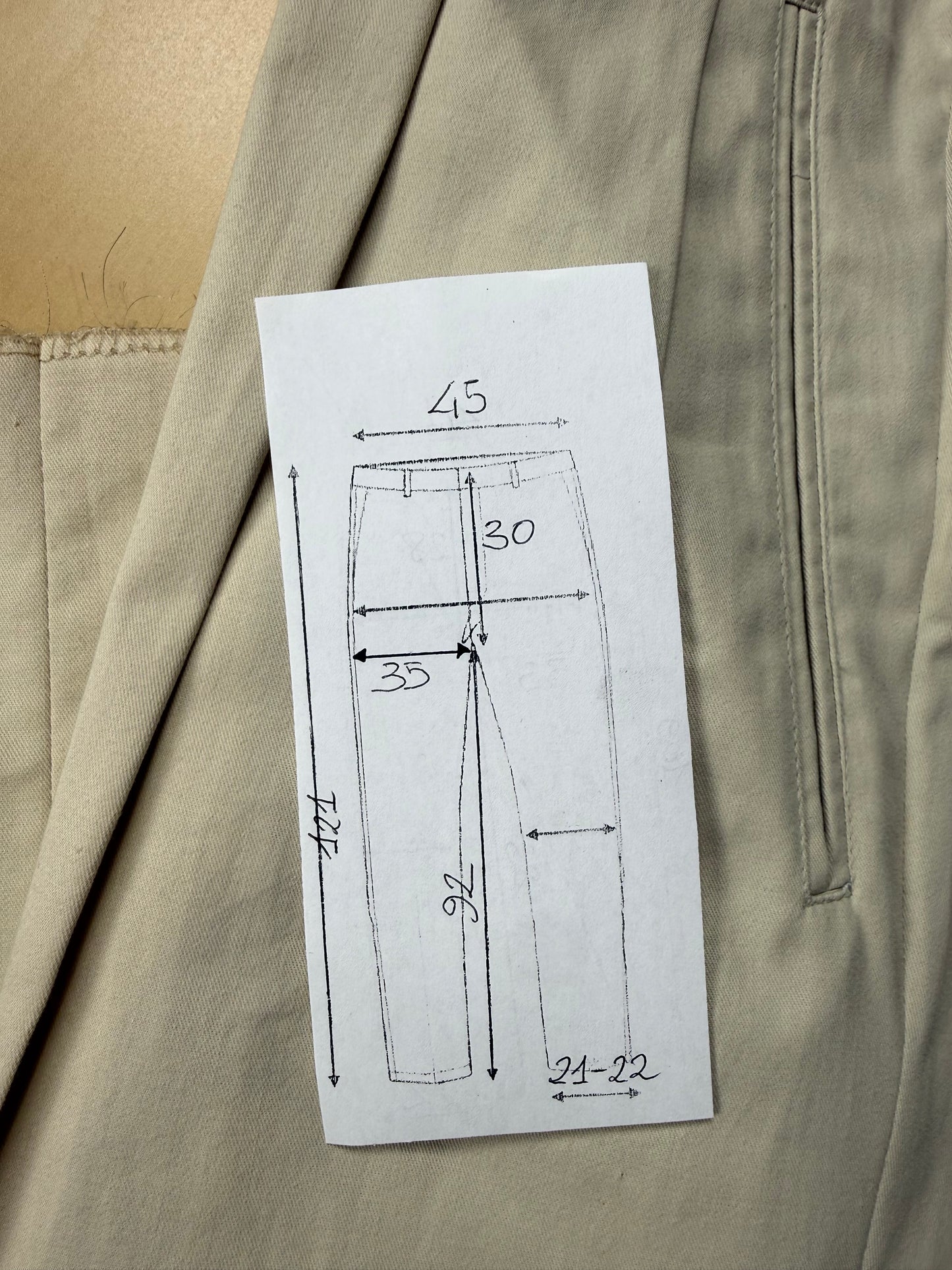 Pantaloni 100% cotone panna anni ‘80 (NOS) - tg. 50