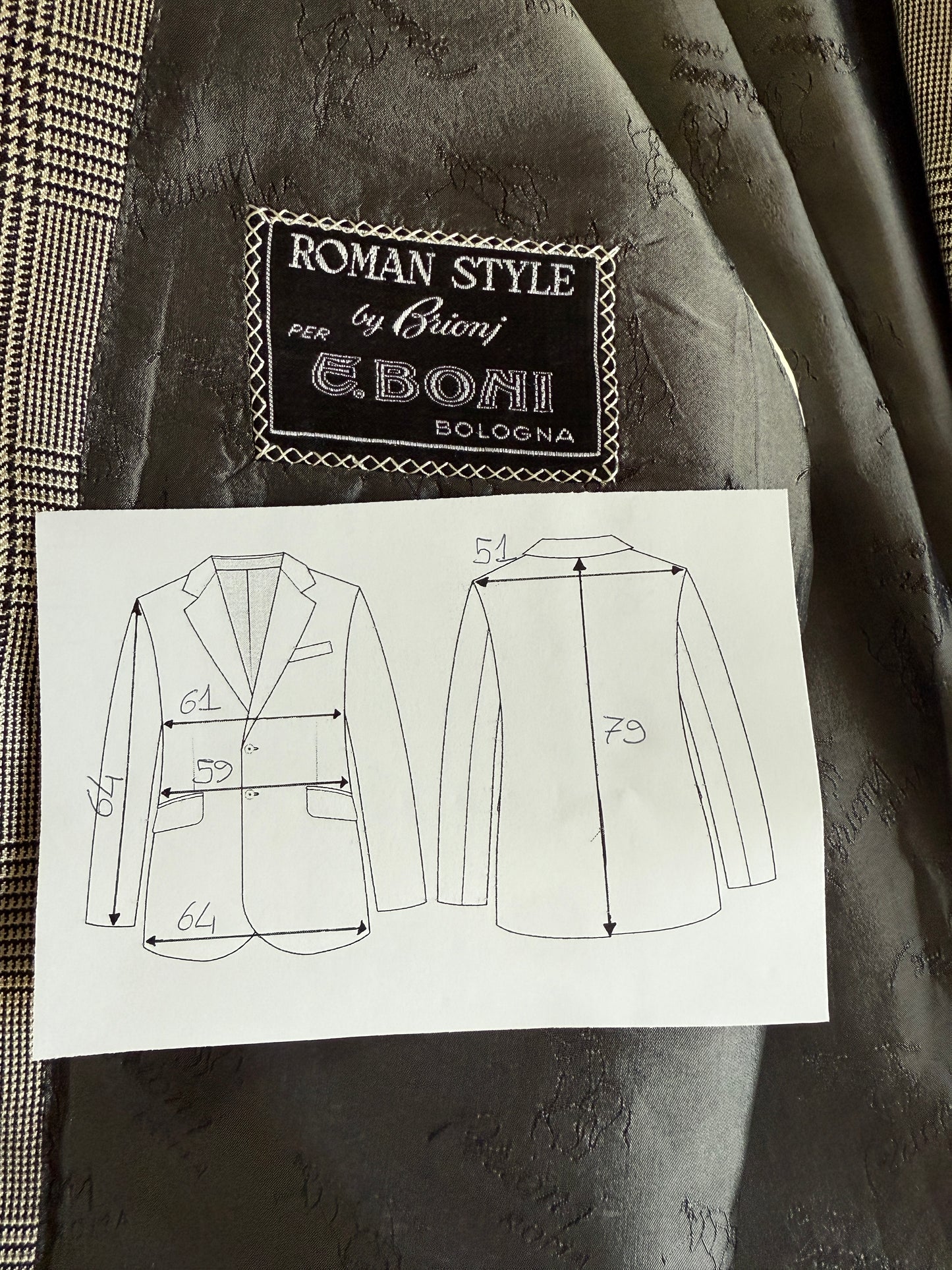 Giacca Brioni principe di Galles lana e seta - tg. 56