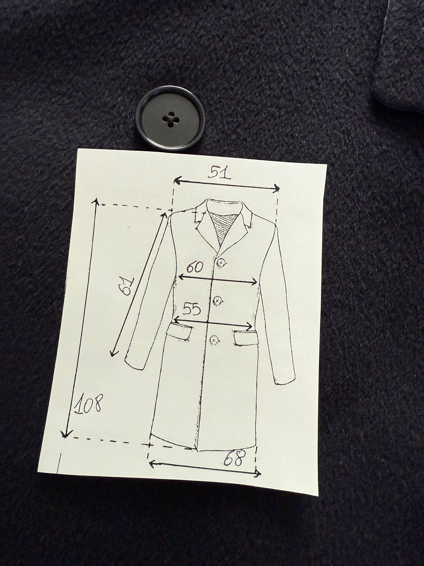 Cappotto in puro cammello blu con soffietto e martingala - tg. 48-52