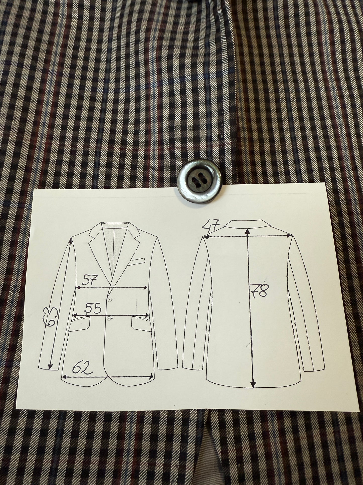 Giacca sartoriale in flanella pettinata check - tg. 50/52