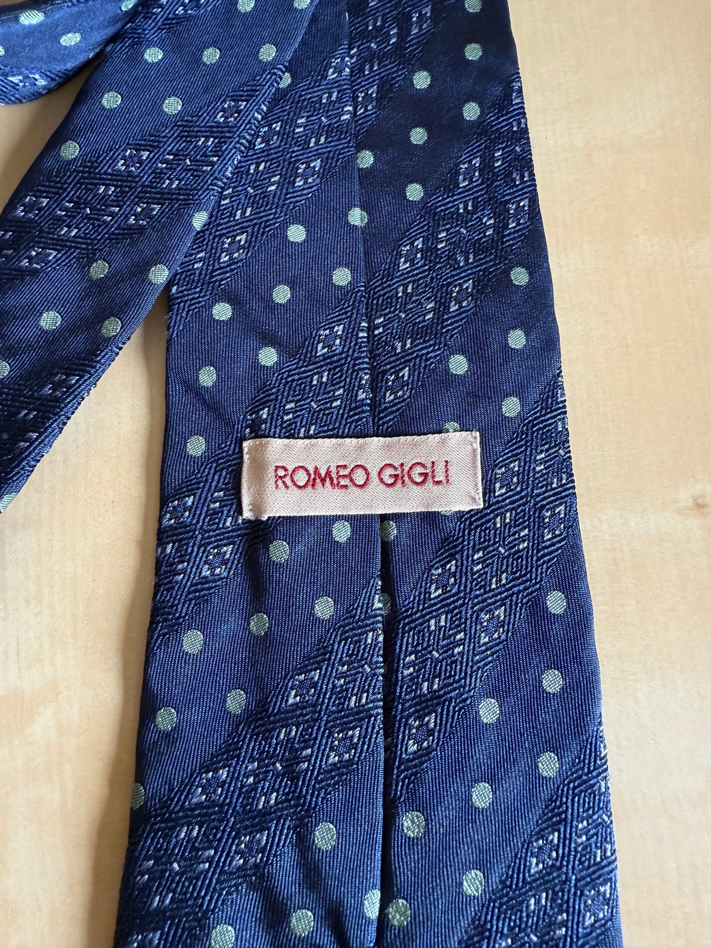 Cravatta Romeo Gigli blu pois e righe