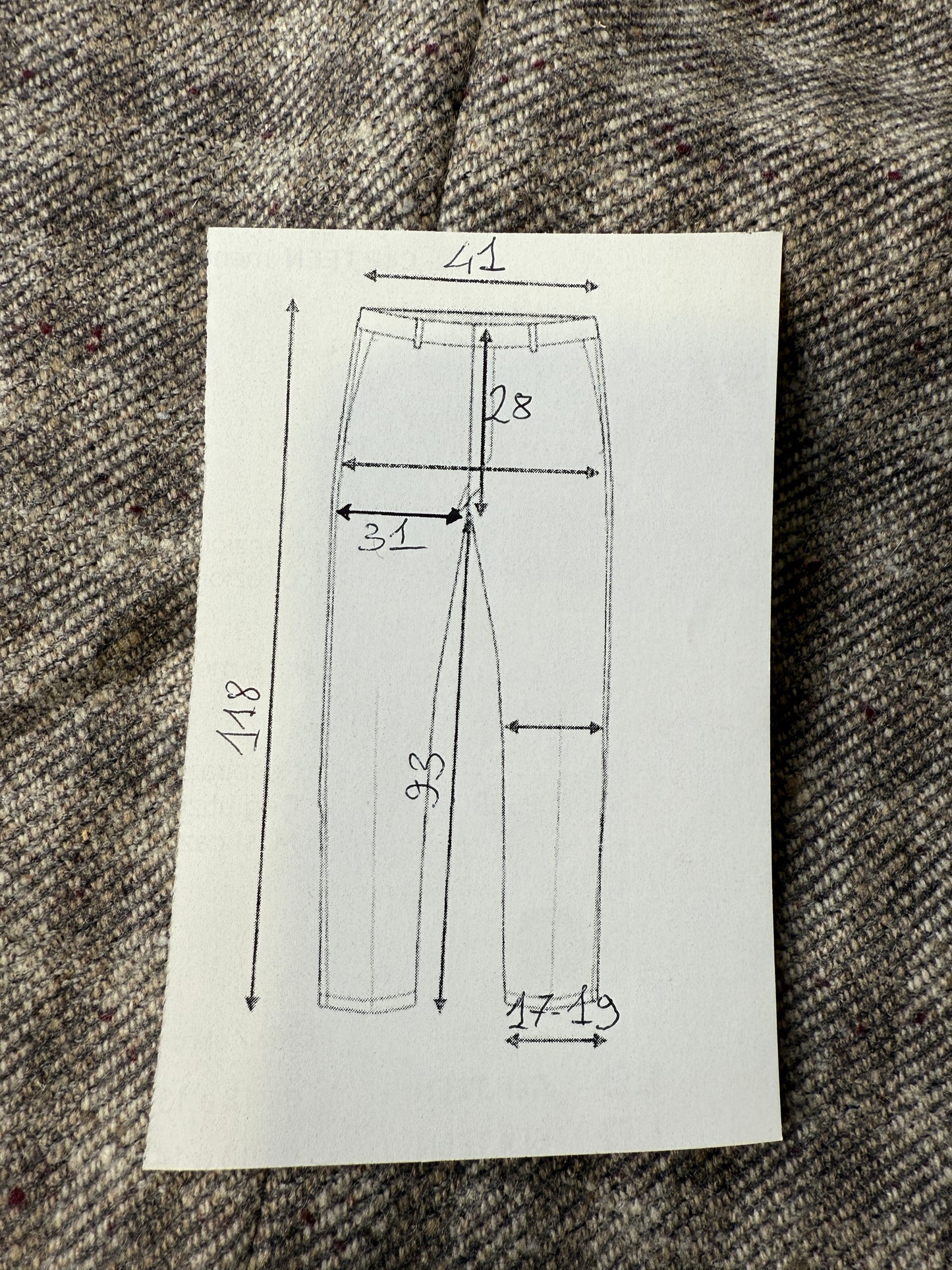 Pantaloni anni ‘70/‘80 tweed a quadri (NOS) - tg. 46