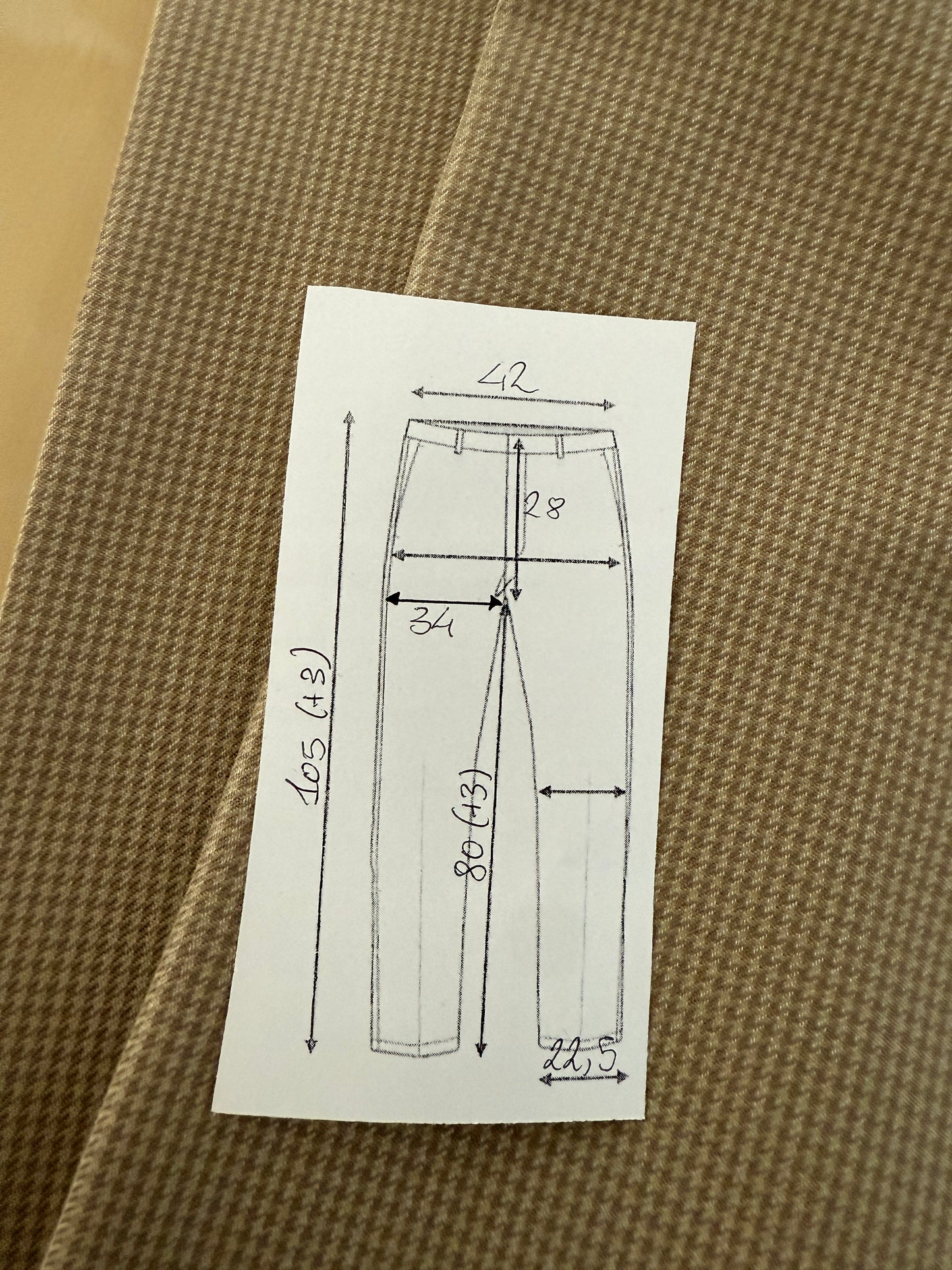 Pantaloni flanella pettinata pied-de-poule - tg. 48