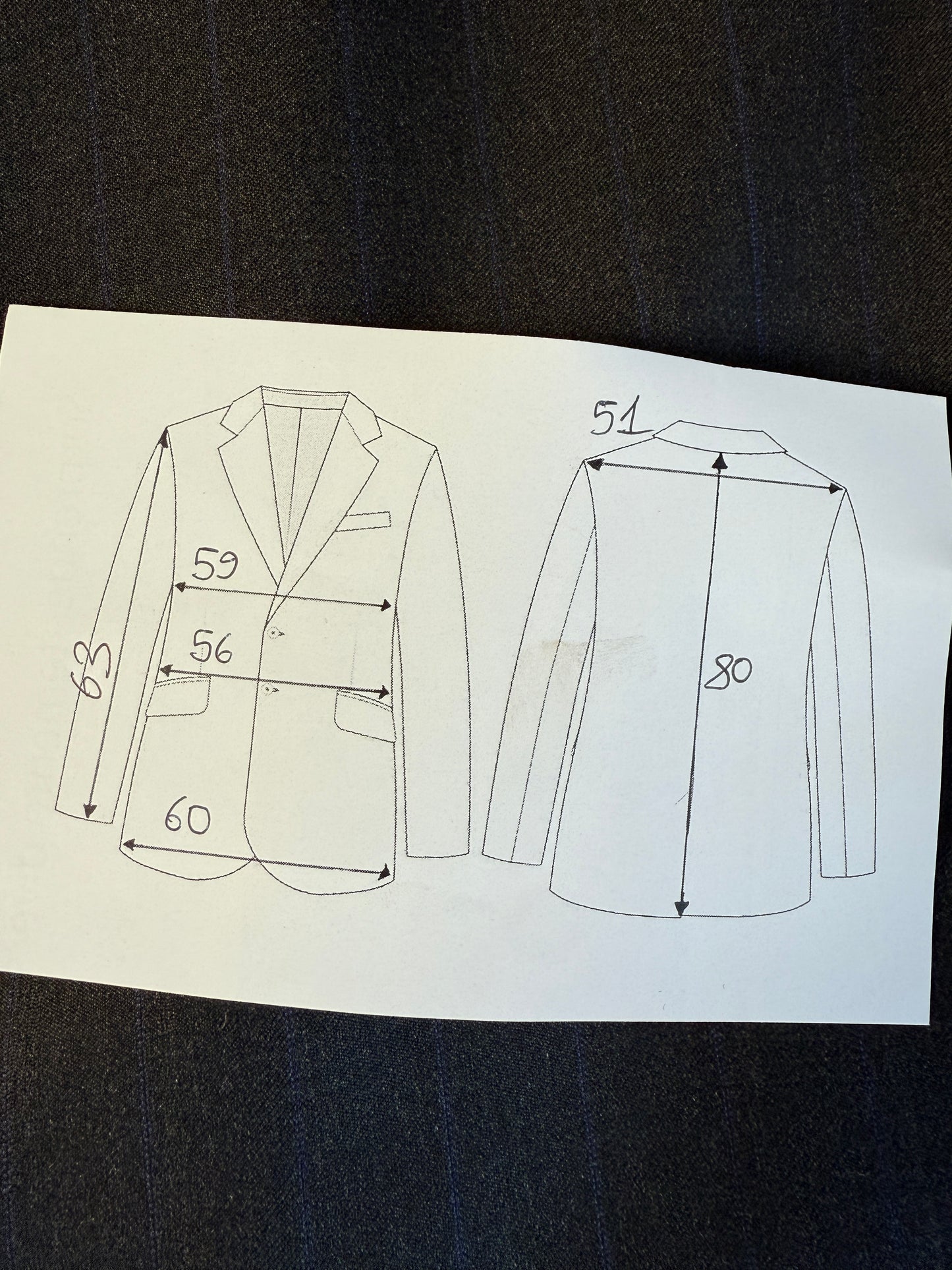 Giacca Coveri anni ‘80 doppiopetto antracite gessata - tg. 54