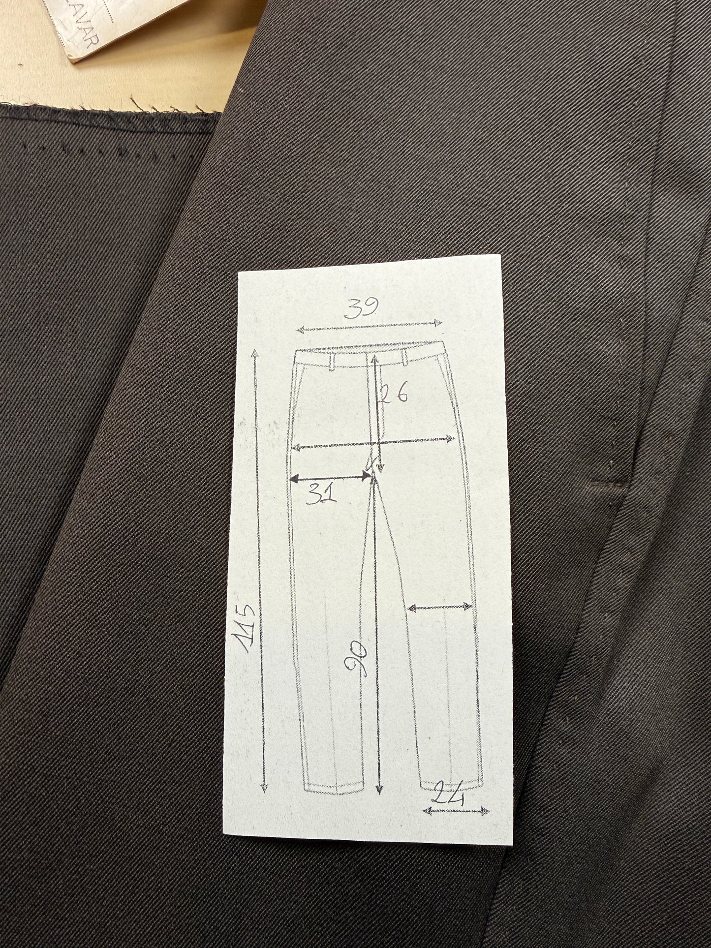Pantaloni anni ‘70 twill pettinato marrone (NOS) - tg. 44