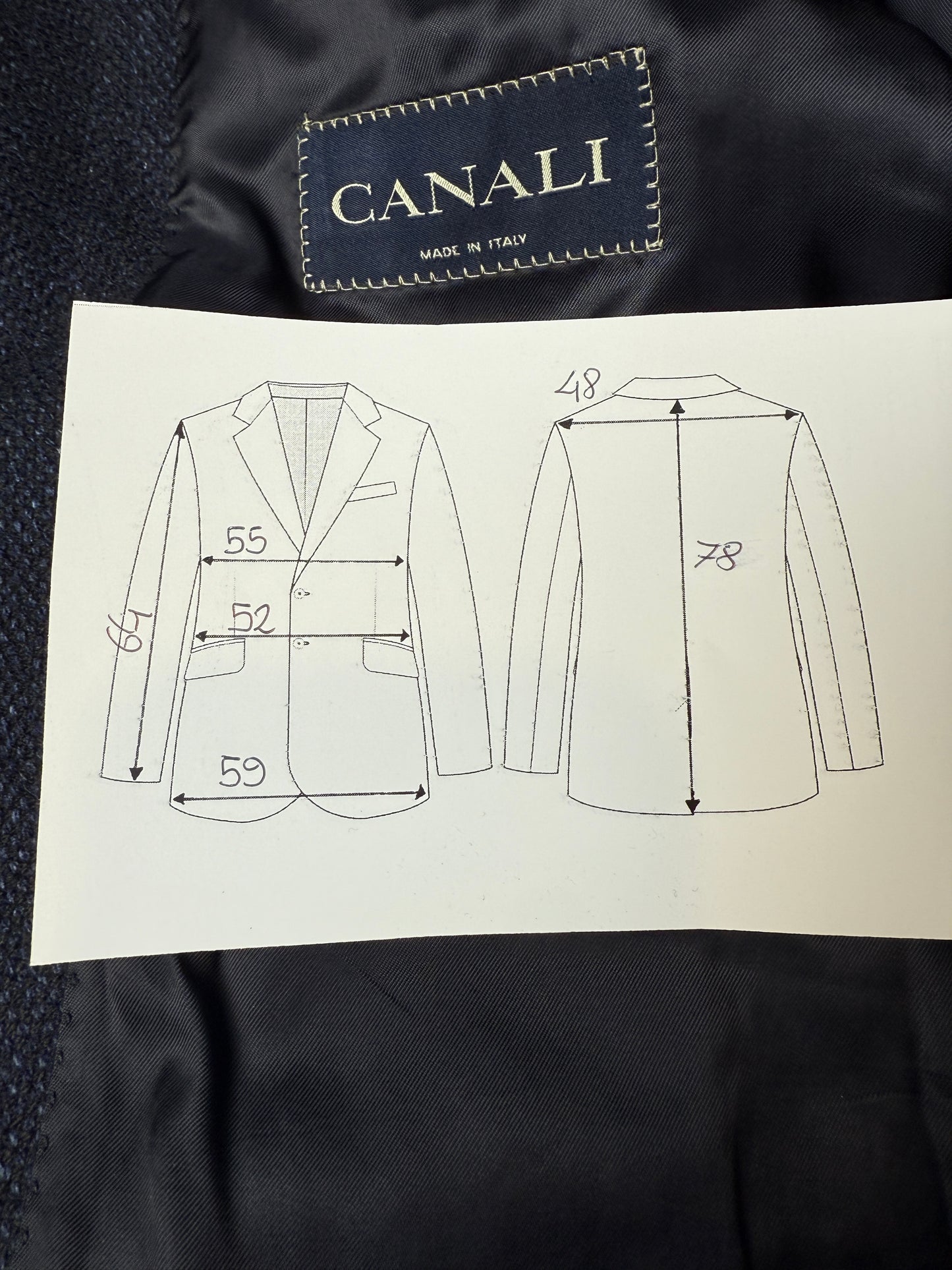 Giacca Canali in lana e seta blu occhio di pernice - tg. 50