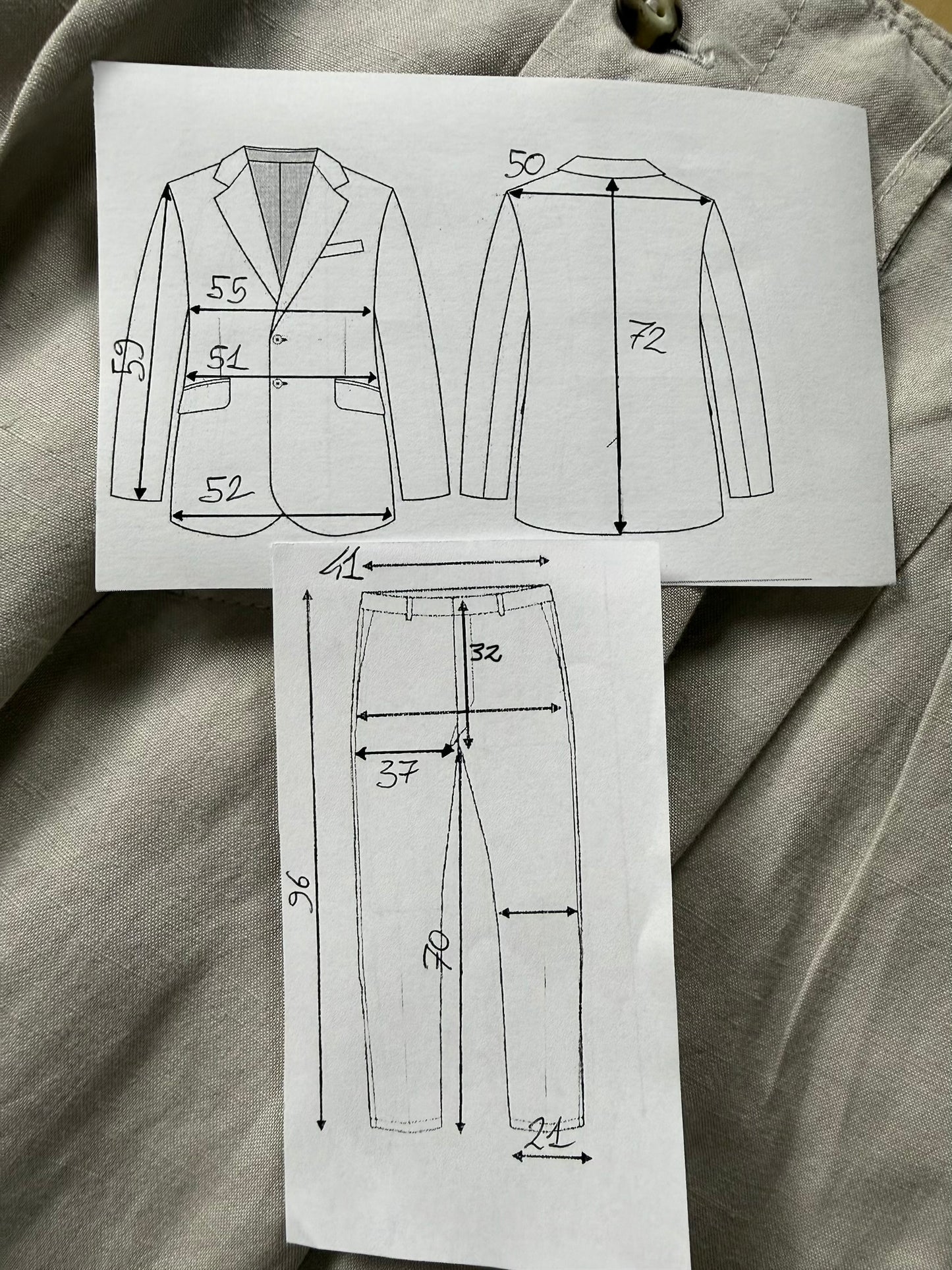 Completo doppiopetto anni '80 oversize viscosa e lino - tg. 46 corta