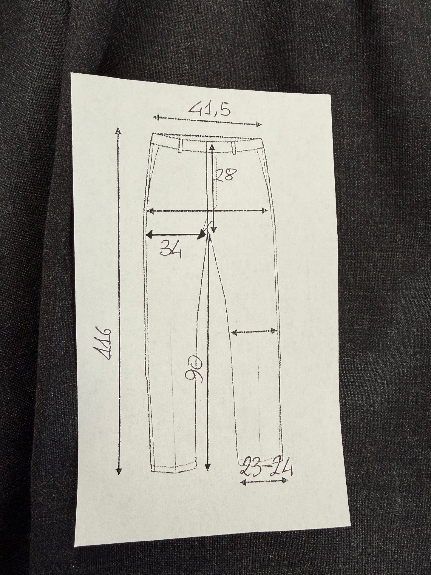 Pantaloni fresco lana grigio antracite anni '80 (NOS) - tg. 46/48