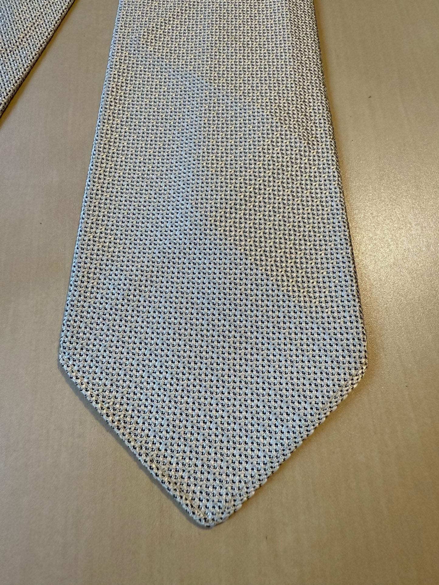 Cravatta anni ‘60 in grenadine di seta color ecru