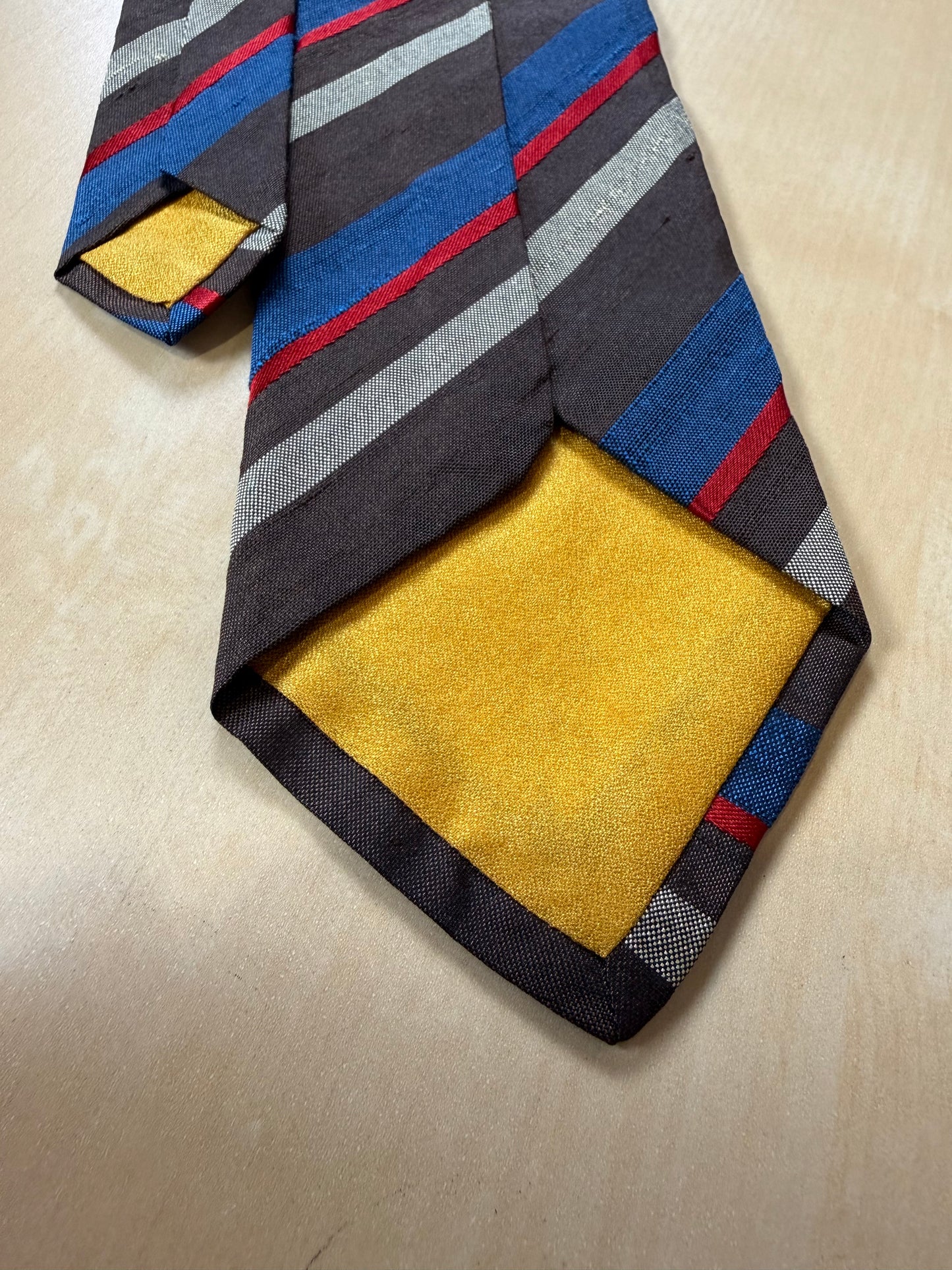 Cravatta regimental vintage seta shantung