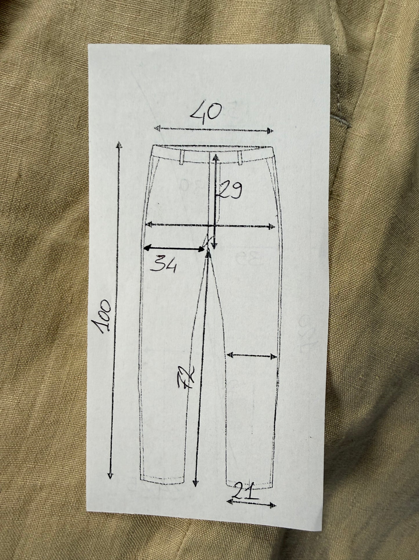 Pantaloni in lino beige - tg. 46