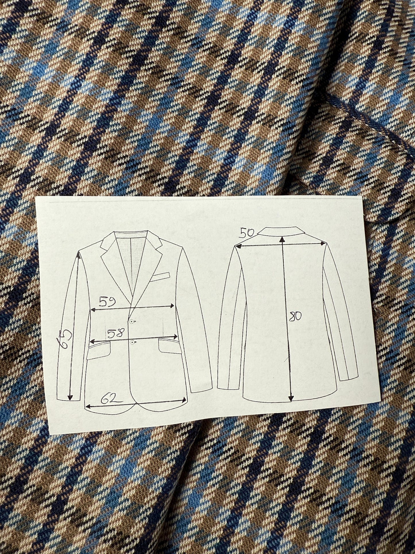 Giacca Daks check quadri blu made in UK - tg. 54/56