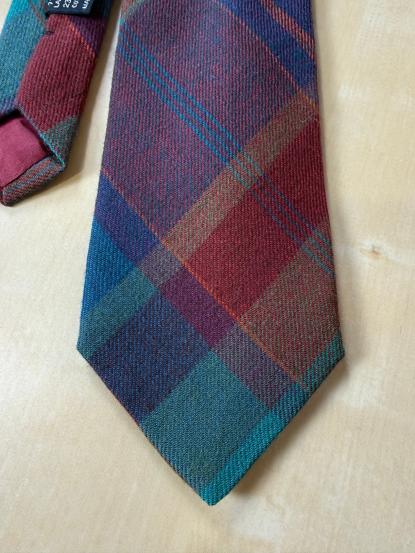 Cravatta Missoni vintage tartan lana e cotone