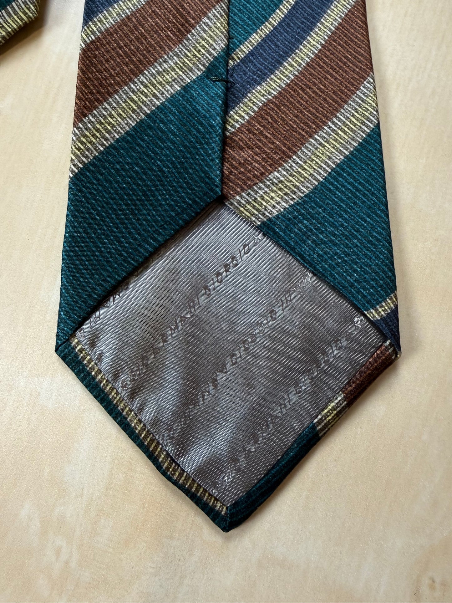 Cravatta Armani regimental vintage verde