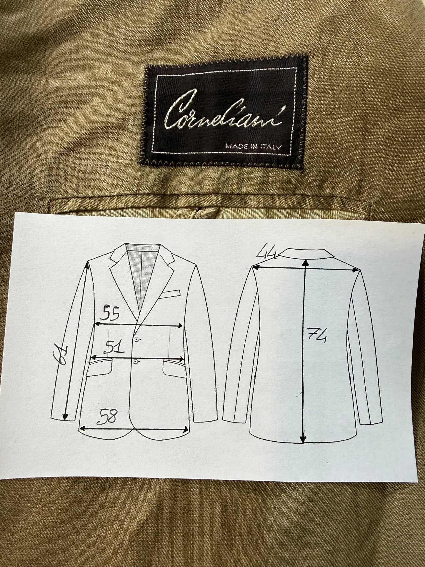 Giacca Corneliani anni '80 lino tabacco - tg. 48/50