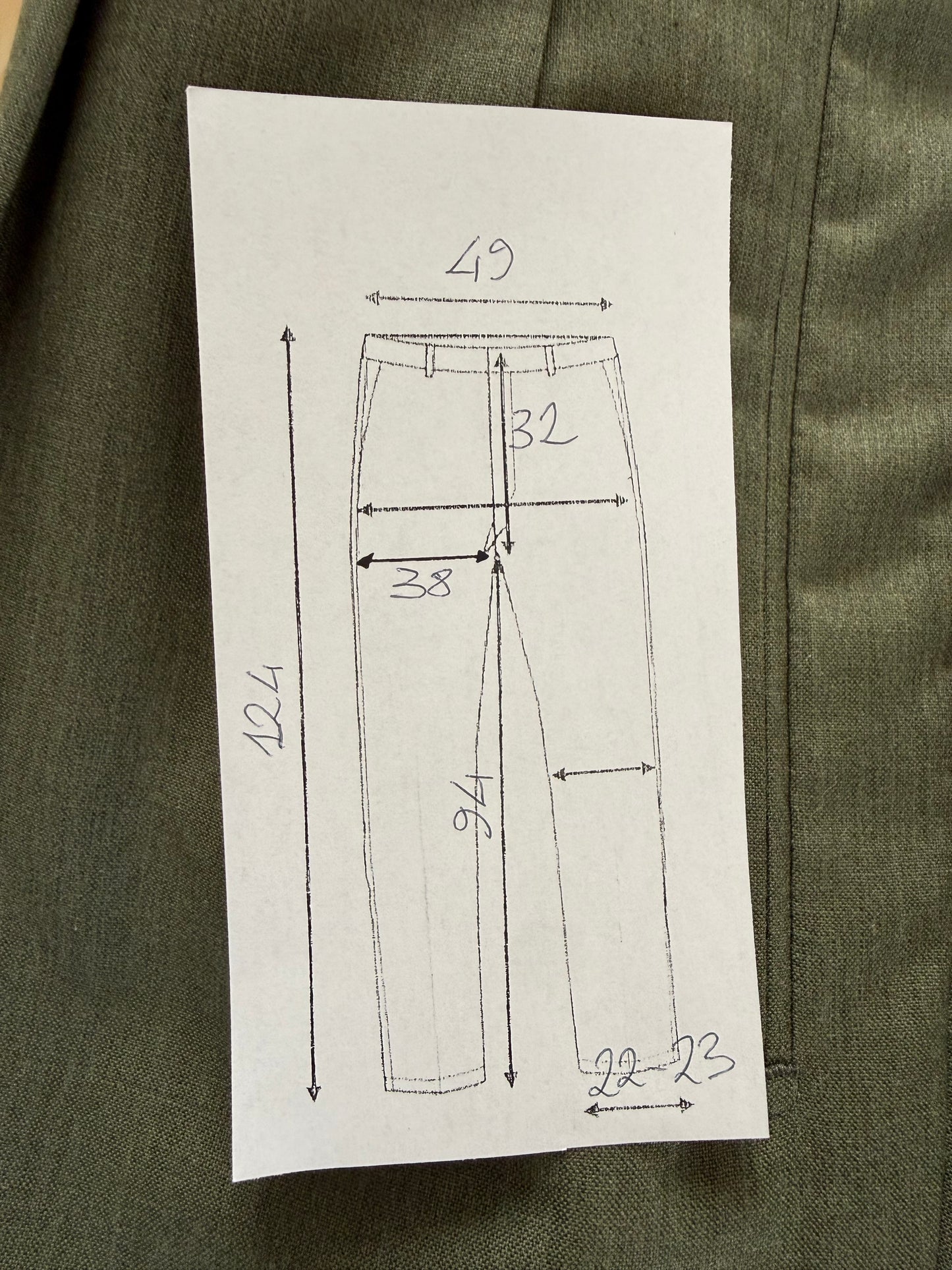Pantaloni fresco lana verde scuro anni '80 (NOS) - tg. 54/56