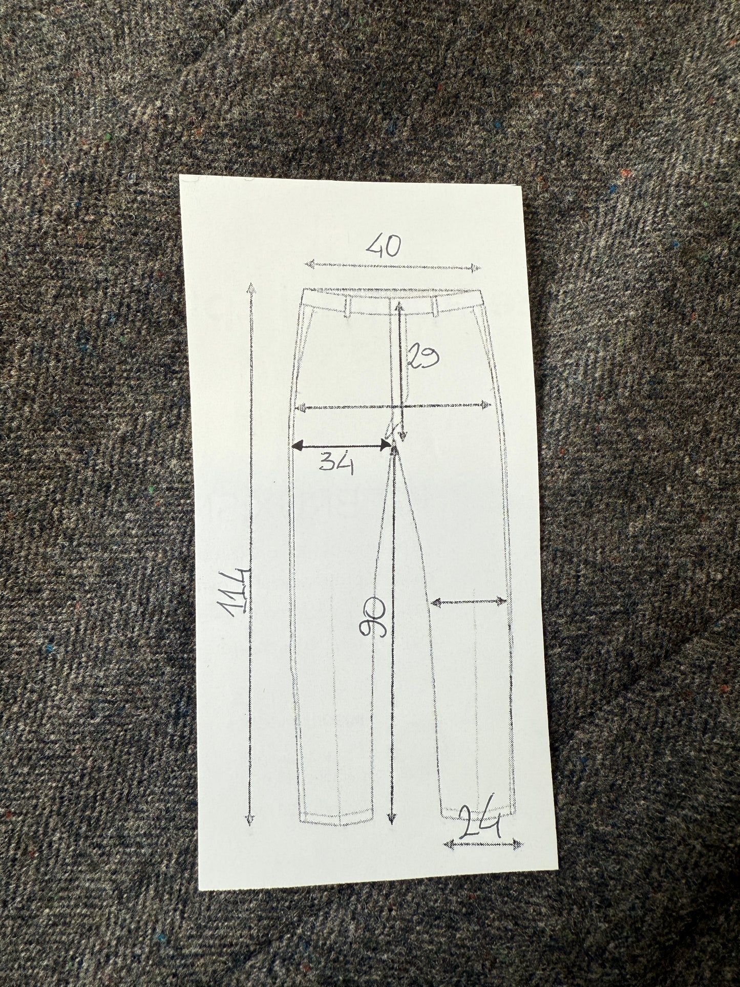 Pantaloni in tweed spinato donegal cachi/marrone (NOS) - tg. 46