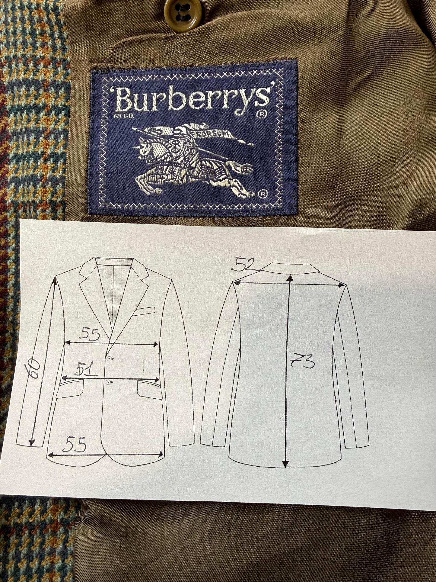 Giacca Burberrys anni ‘90 principe di Galles verde lana e cashmere - tg. 50 corta