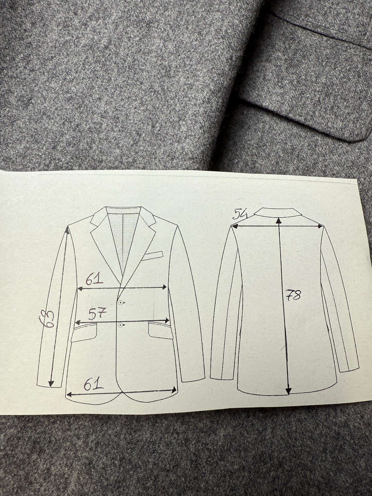 Giacca doppiopetto anni ‘80 flanella grigio medio - tg. 54/56