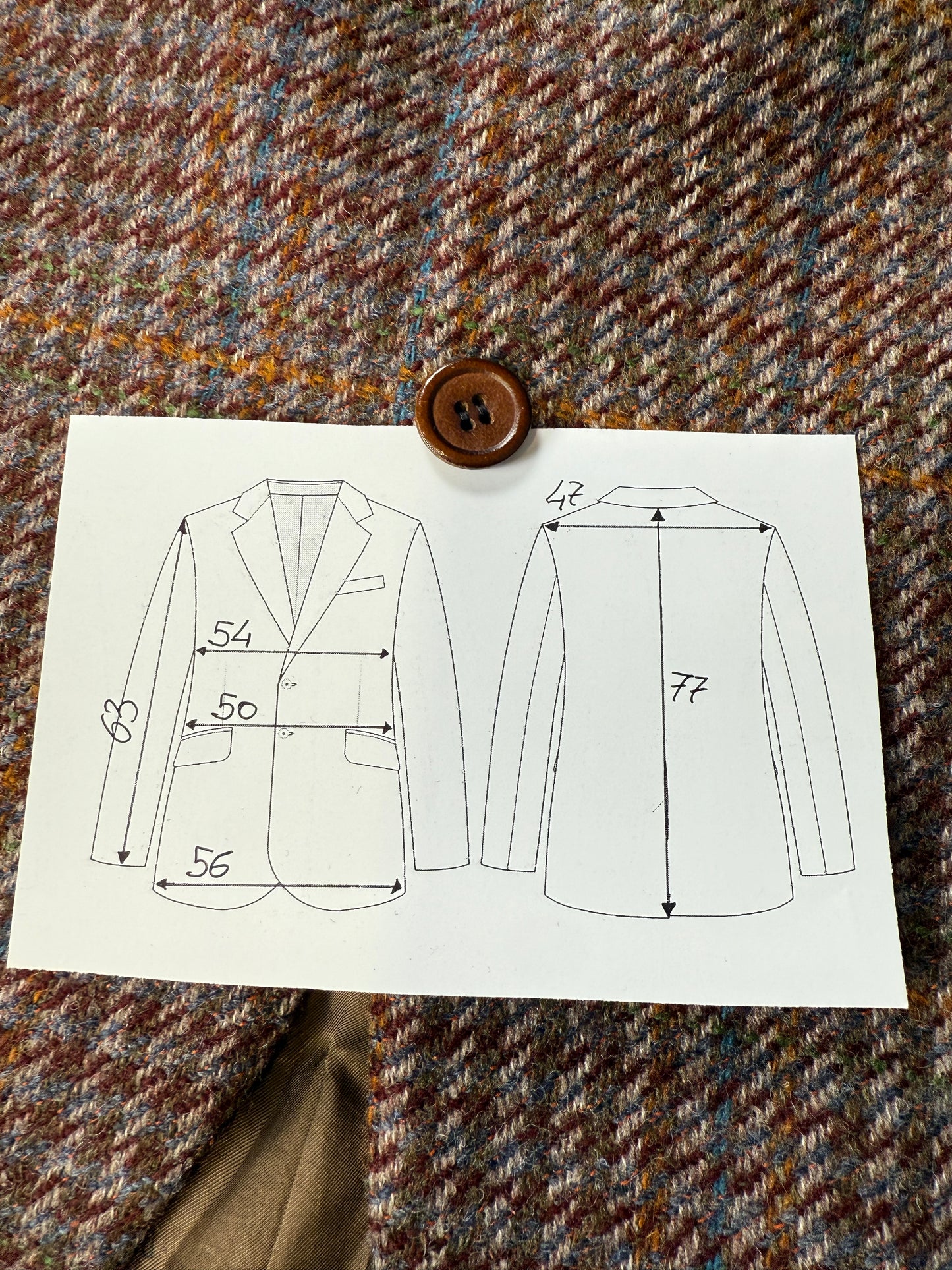 Giacca anni ‘80 in Harris Tweed shepherd’s check - tg. 48