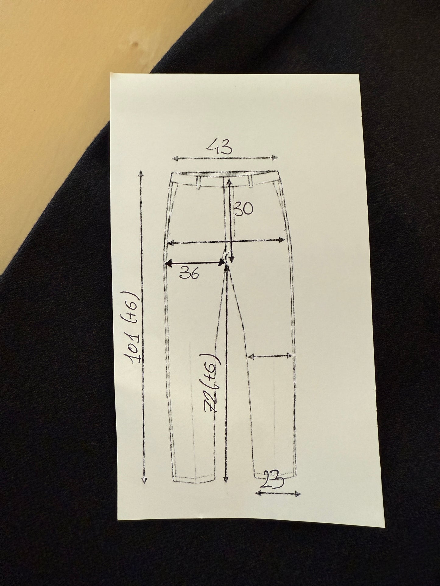 Pantaloni sartoriali anni ‘60 flanella pesante antracite - tg. 48/50