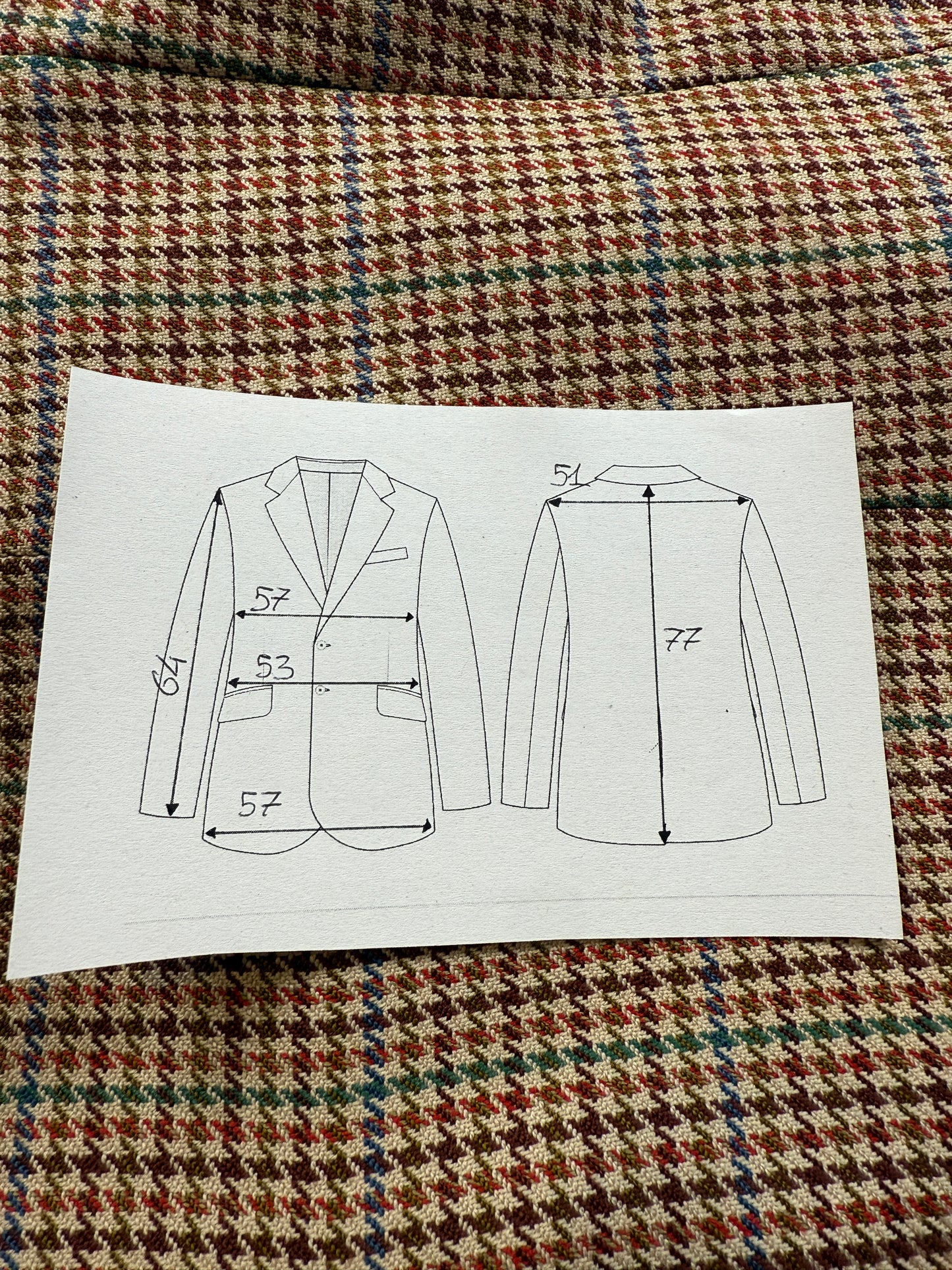 Giacca anni ‘80 pied-de-poule multicolore lana e cashmere - tg. 50/52