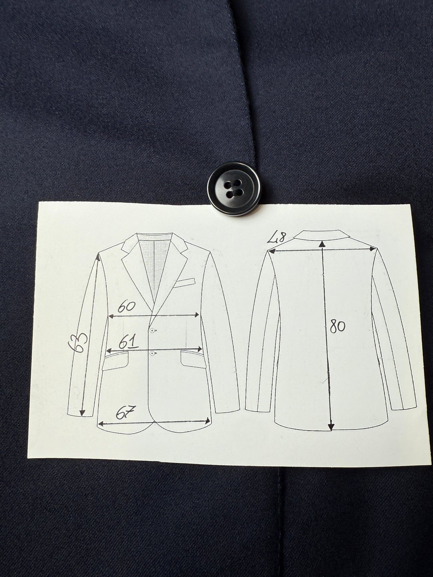 Giacca sartoriale in flanella blu - tg. 54/56 drop basso