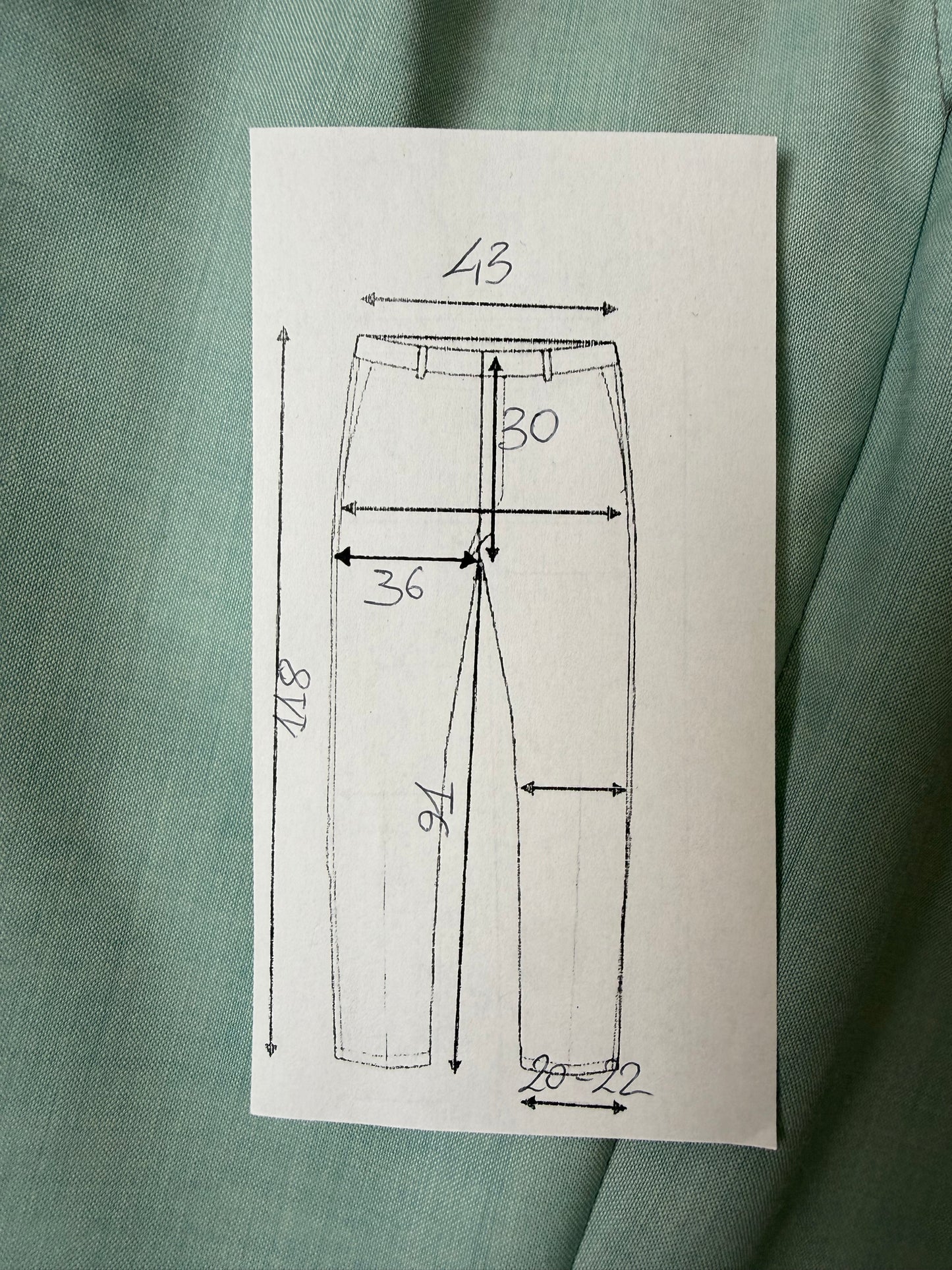 Pantaloni fresco lana turchese anni '80 (NOS) - tg. 48/50