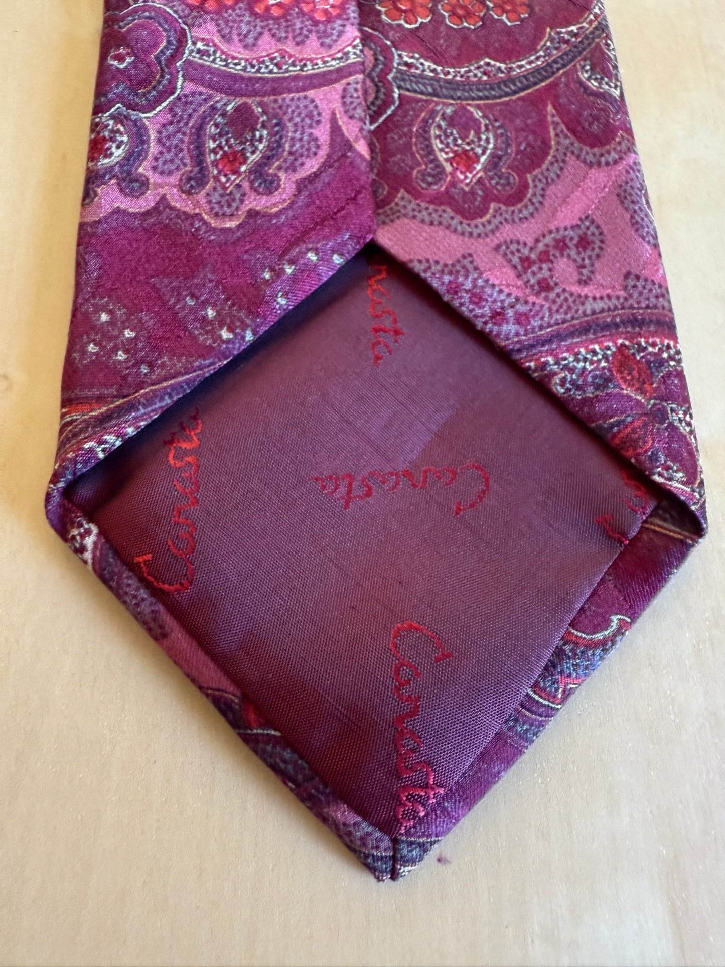 Cravatta Canasta paisley jacquard viola vinaccia
