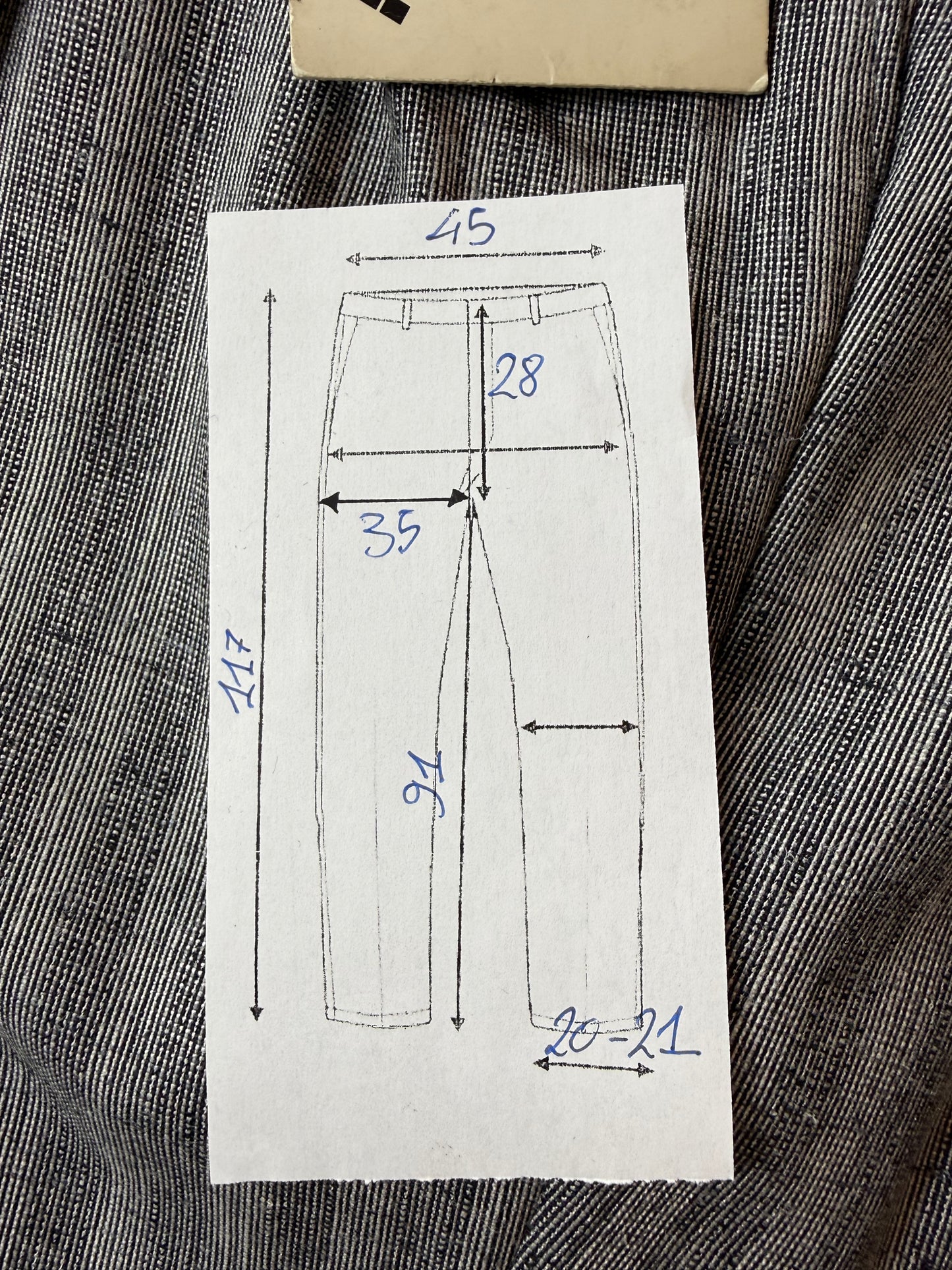 Pantaloni anni '80 grigio chiaro misto lana viscosa e seta (NOS) - tg. 50