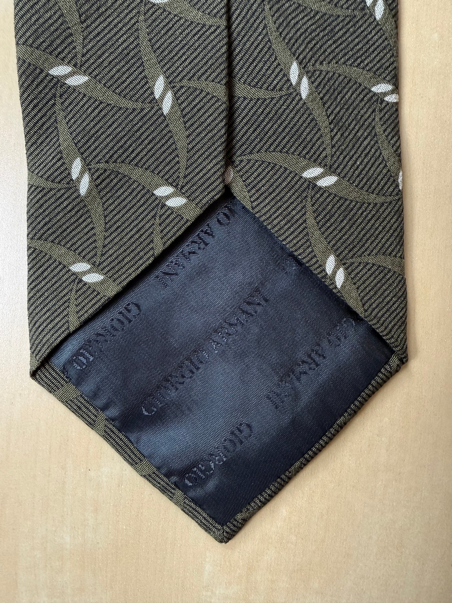 Cravatta Armani vintage verde micro fantasia