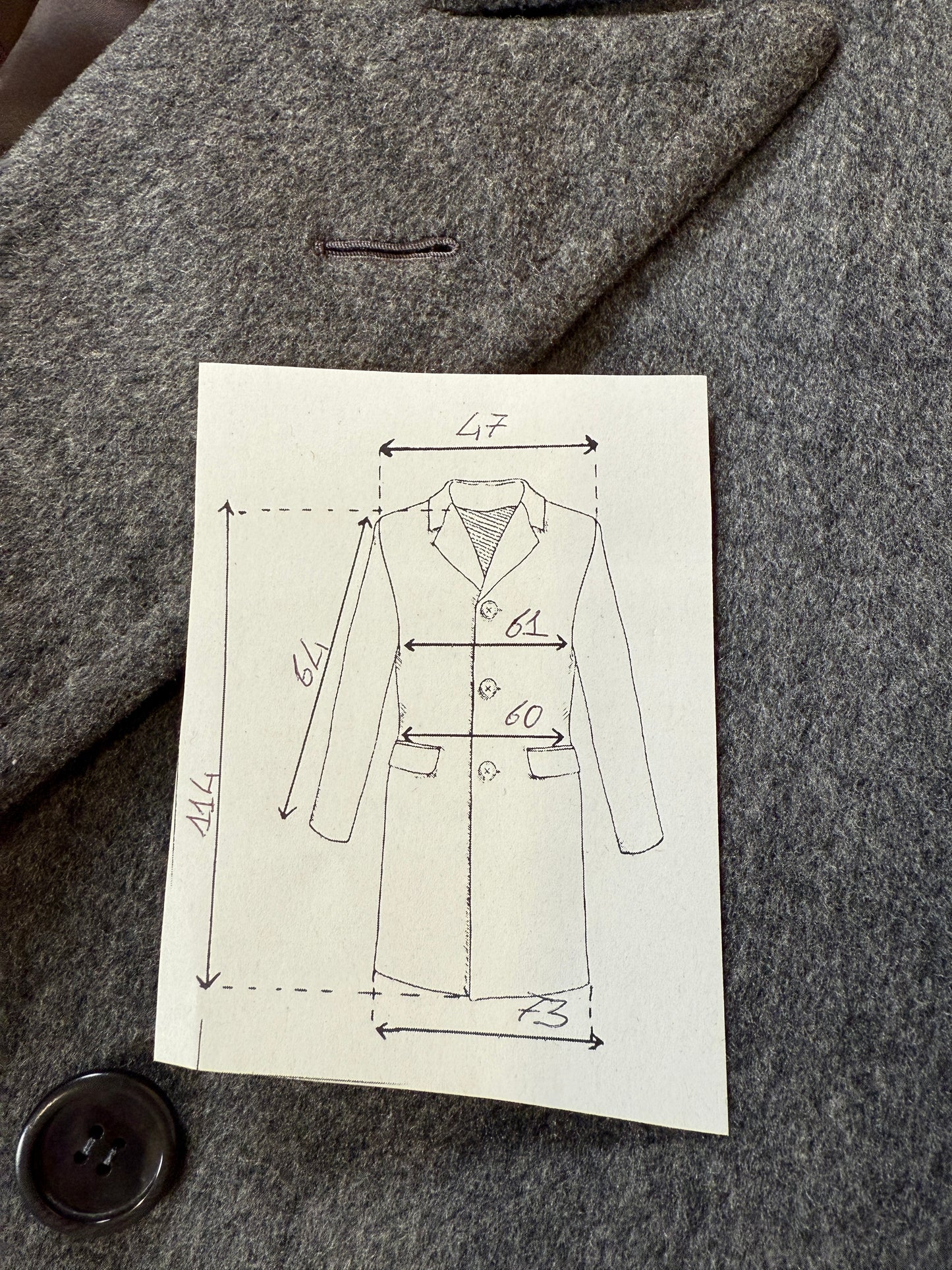 Cappotto doppiopetto sartoriale anni ‘50 - tg. 48-50