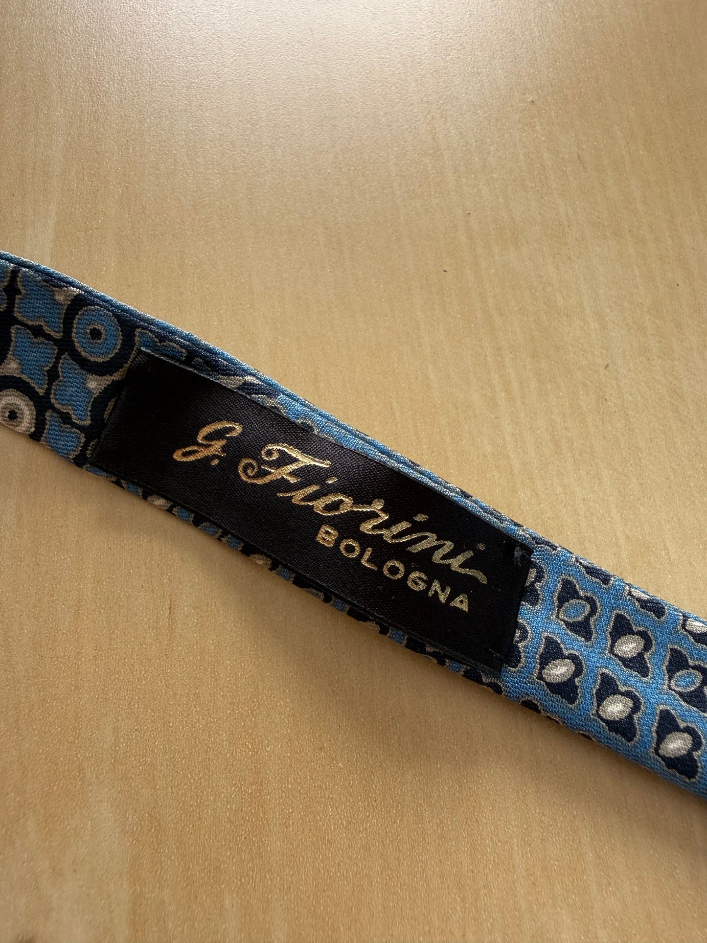 Papillon vintage azzurro micro fantasia