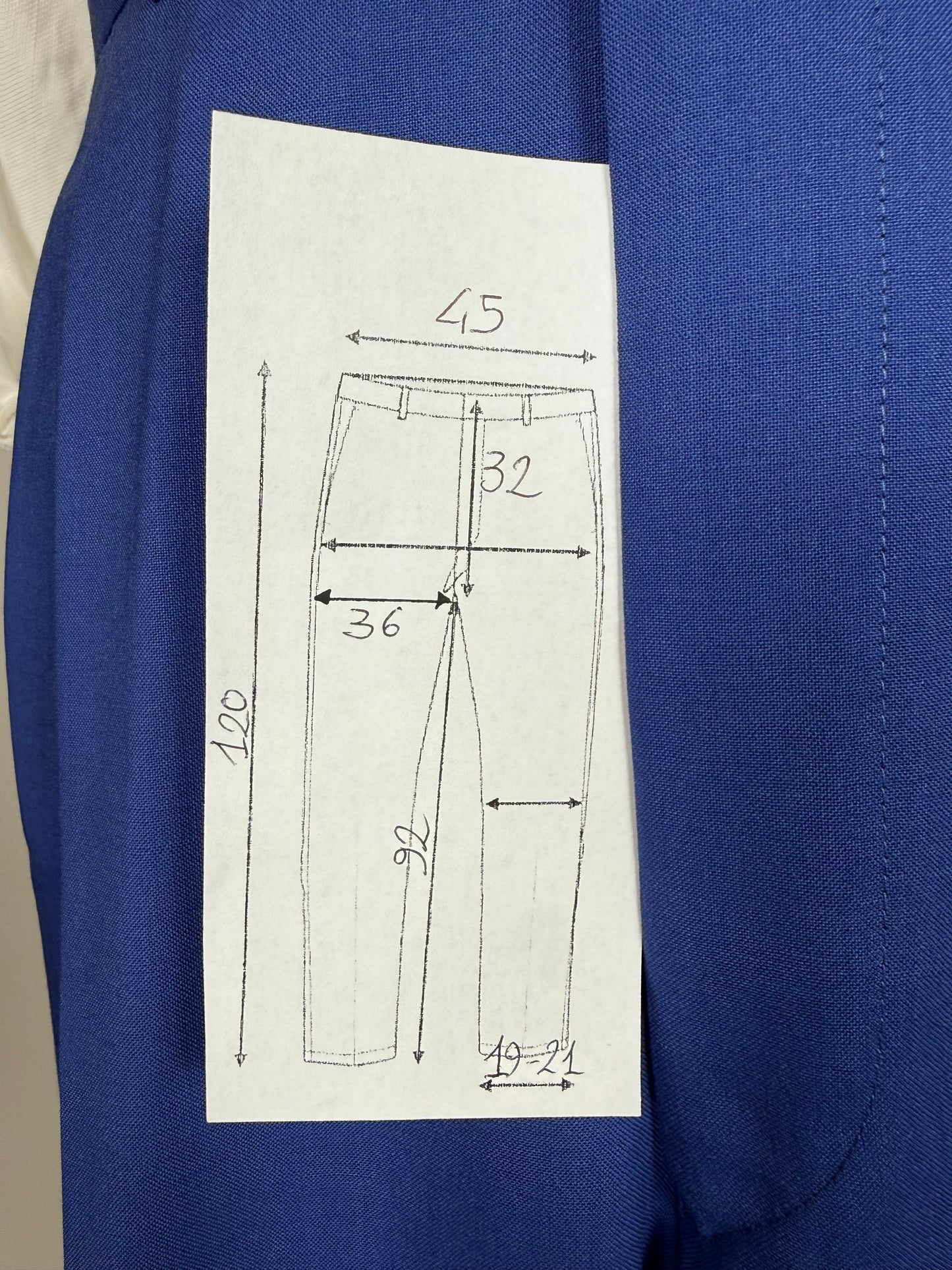 Pantaloni fresco lana blu china anni '80 (NOS) - tg. 50/52