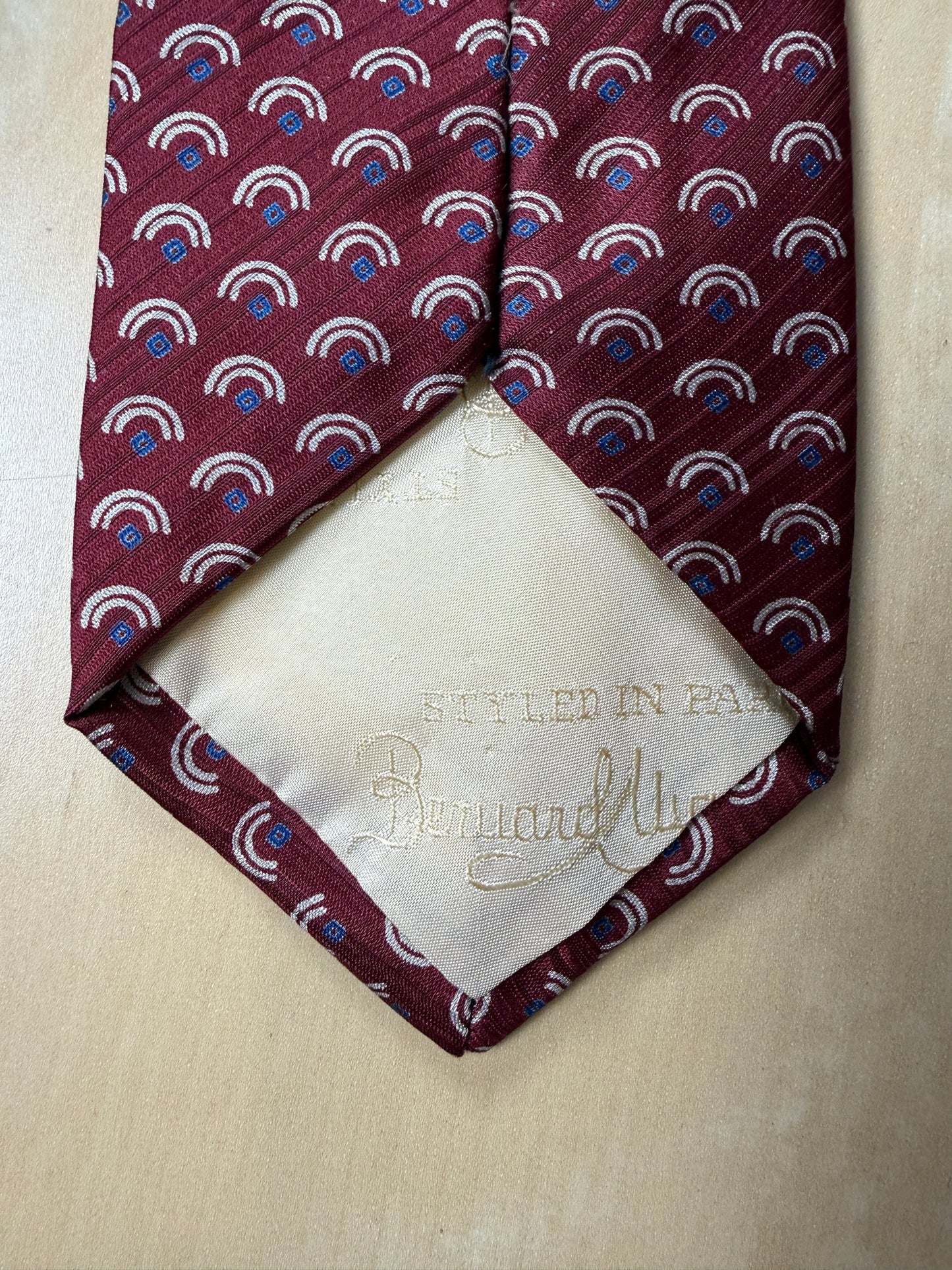 Cravatta bordeaux jacquard micro fantasia