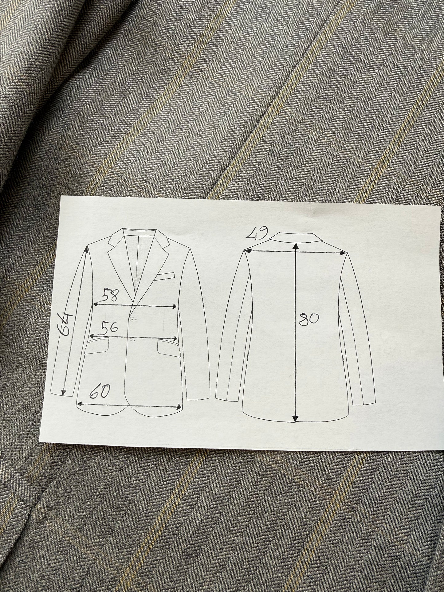Giacca Isaia seta e lana herringbone - tg. 52