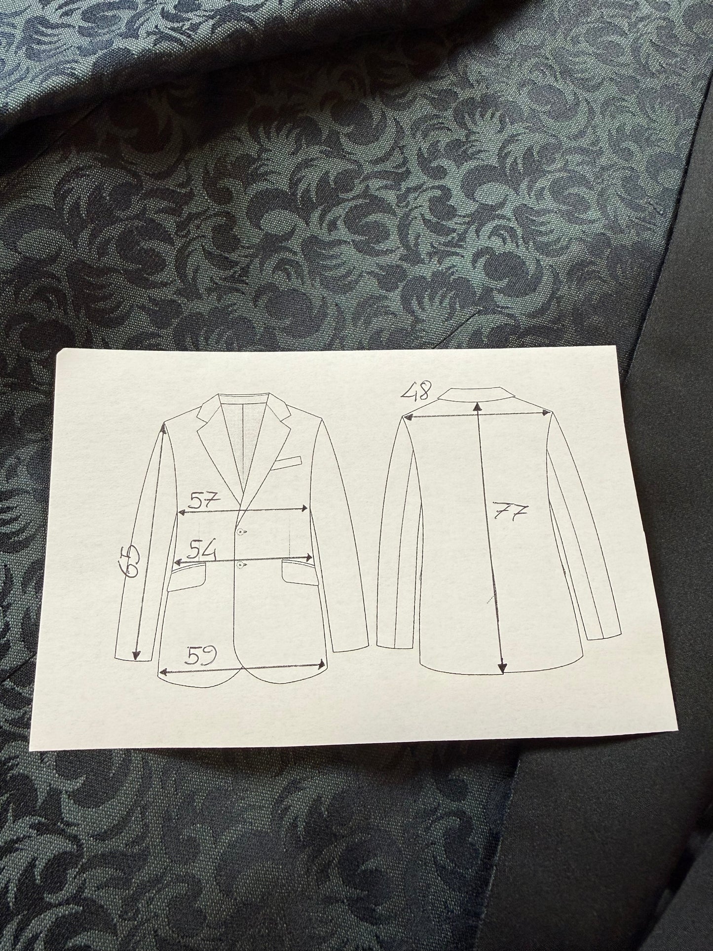 Giacca da smoking Pal Zileri anni '80 in seta shantung damascata - tg. 52