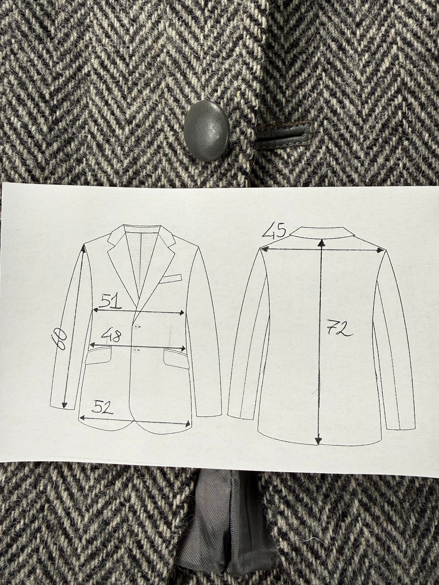 Giacca sportiva anni ‘70 herringbone lana e alpaca - tg. 44/46
