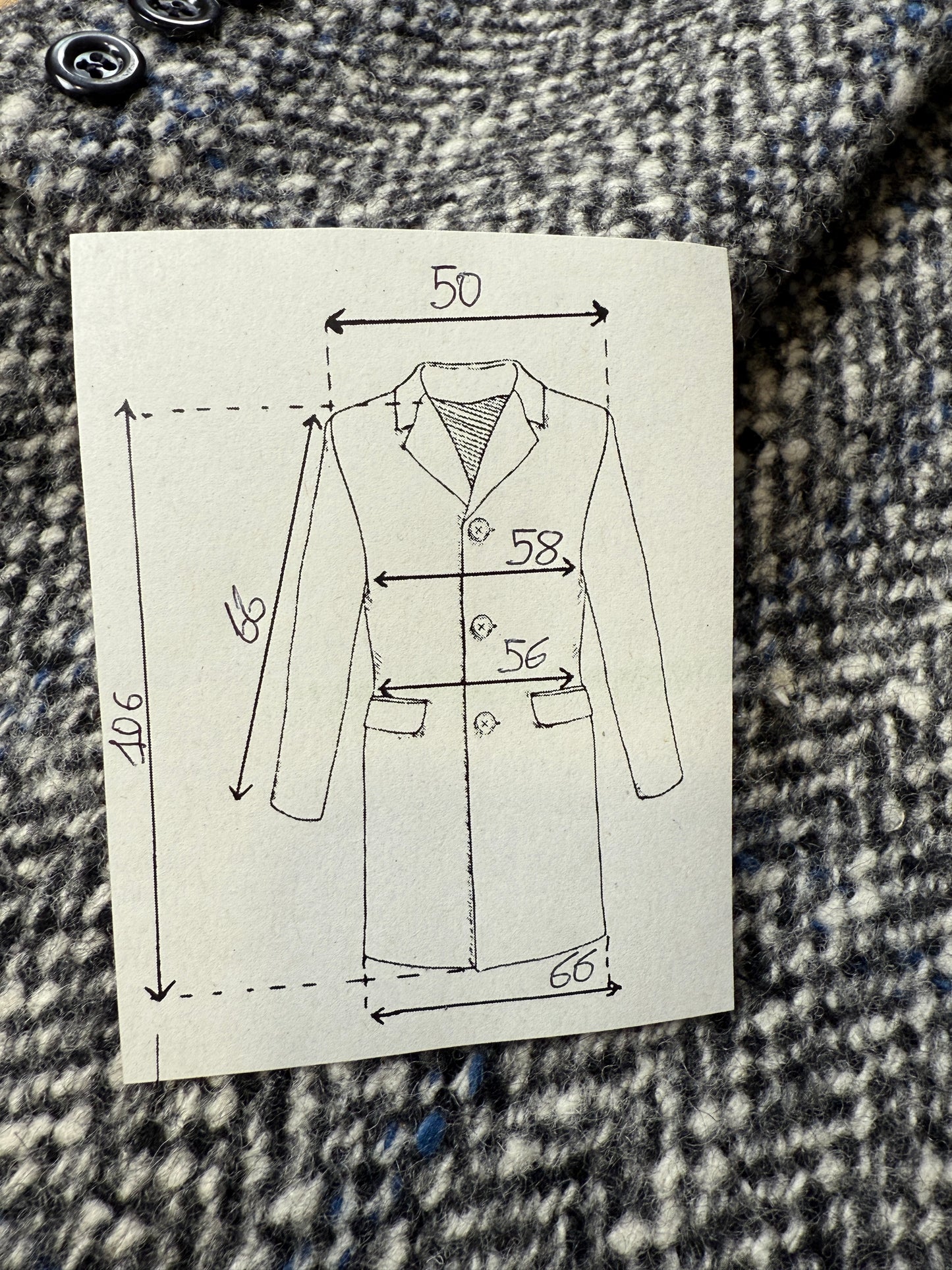 Cappotto doppiopetto in tweed anni ‘60/‘70 - tg. 46-50