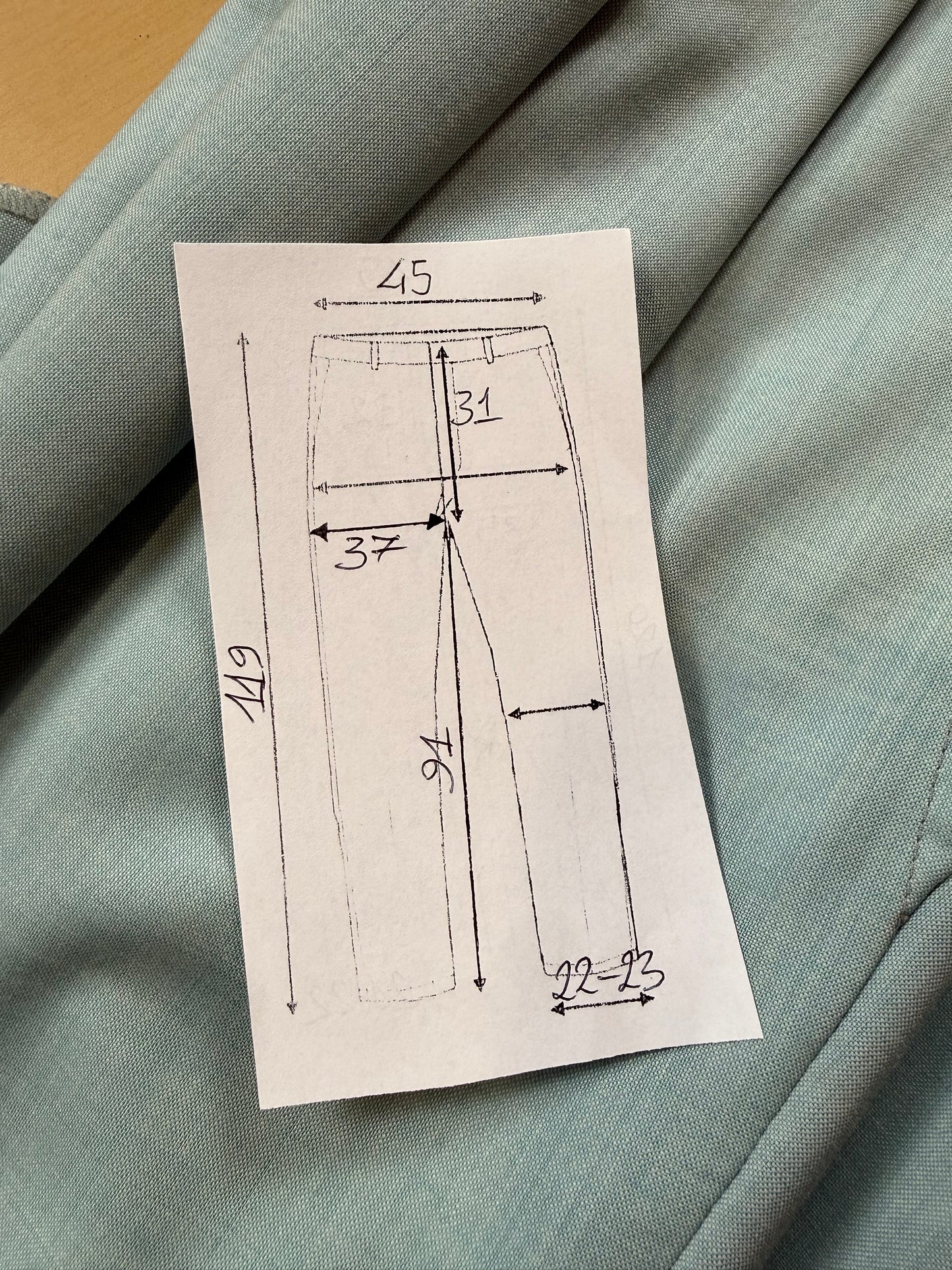 Pantaloni fresco lana turchese anni ‘80 (NOS) - tg. 50/52