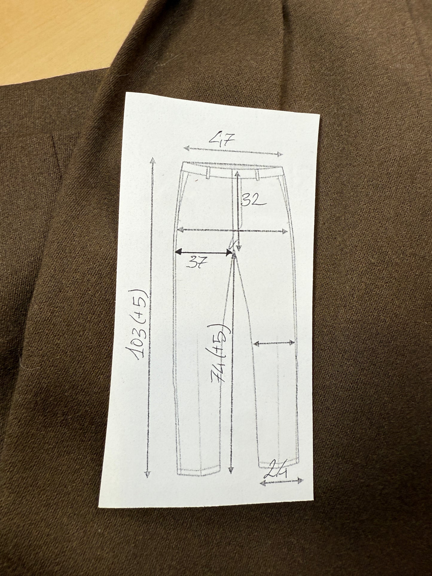 Pantaloni anni ‘80 flanella marrone scuro - tg. 52/54