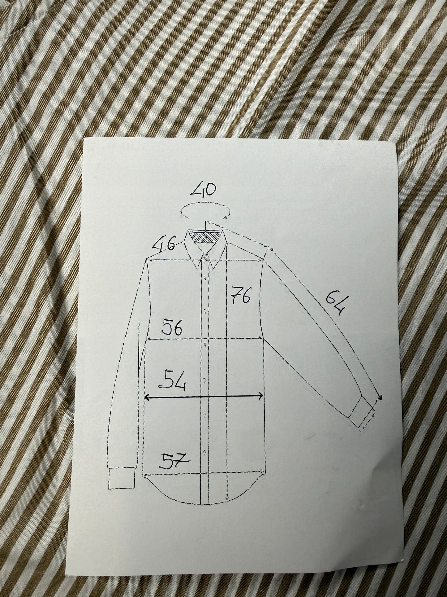 Camicia a righe sartoriale anni ‘80 collo italiano - M, collo 40