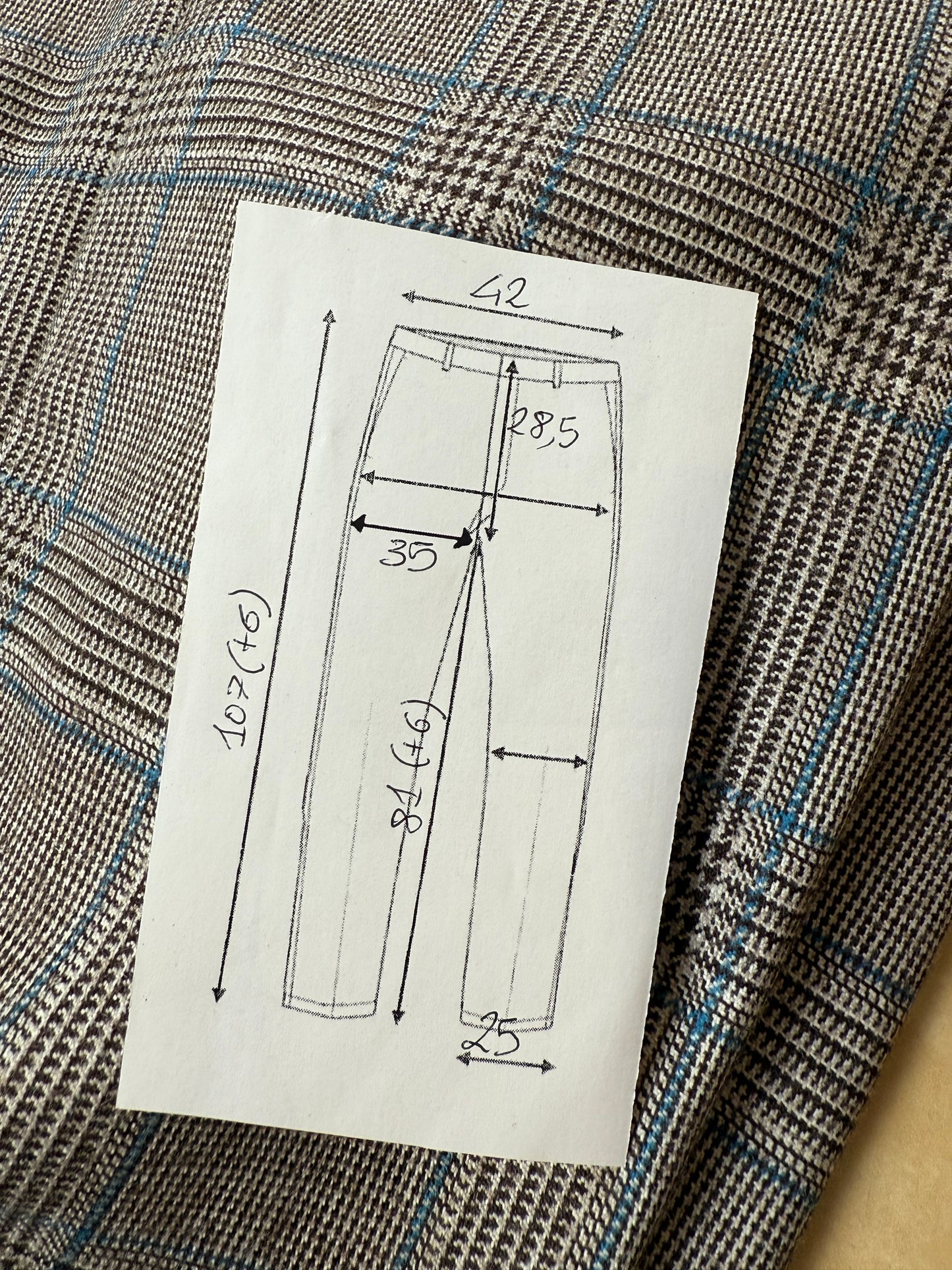 Pantaloni sartoriali anni ‘70 flanella principe di Galles - tg. 48