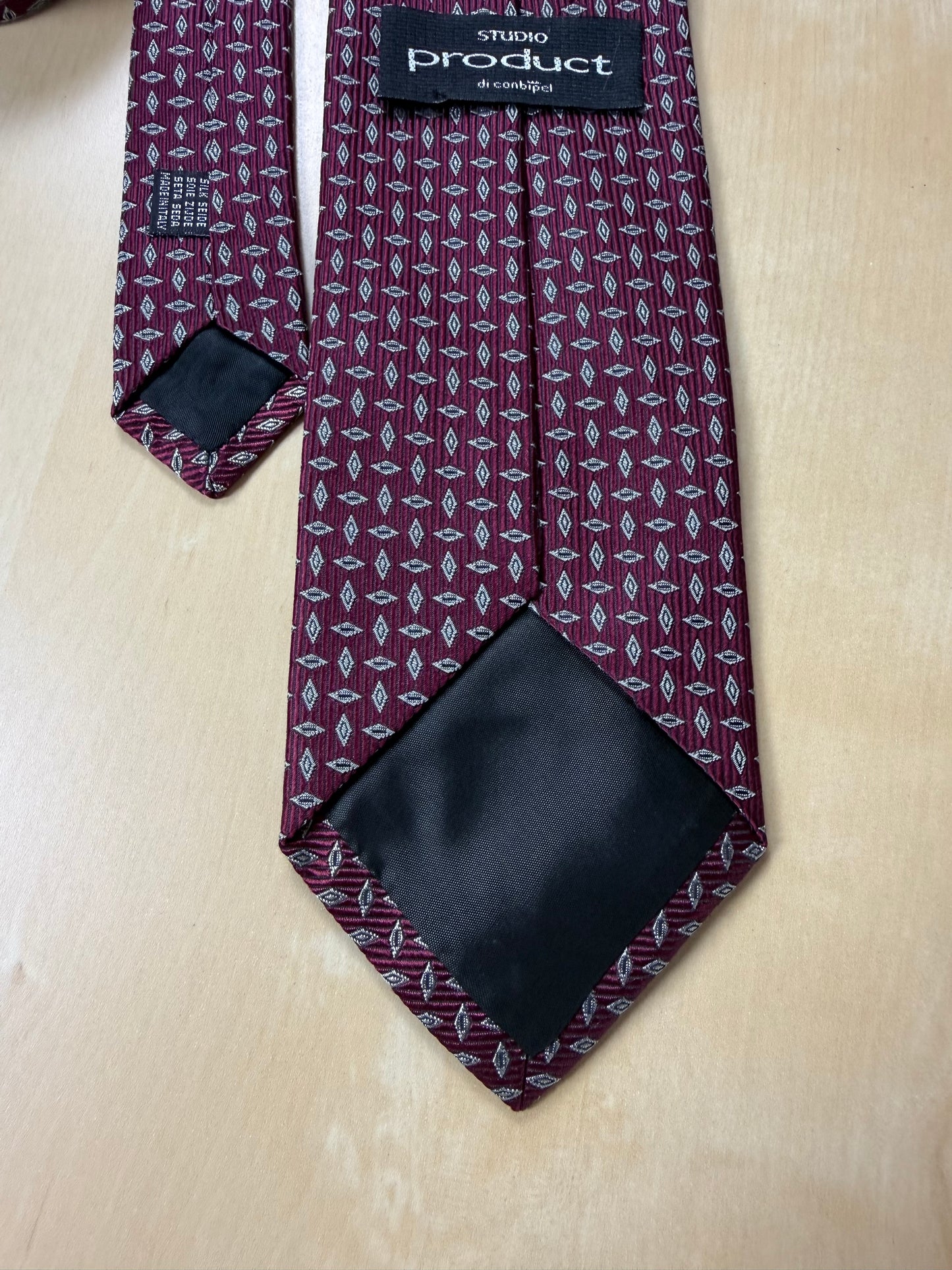 Cravatta bordeaux micro fantasia