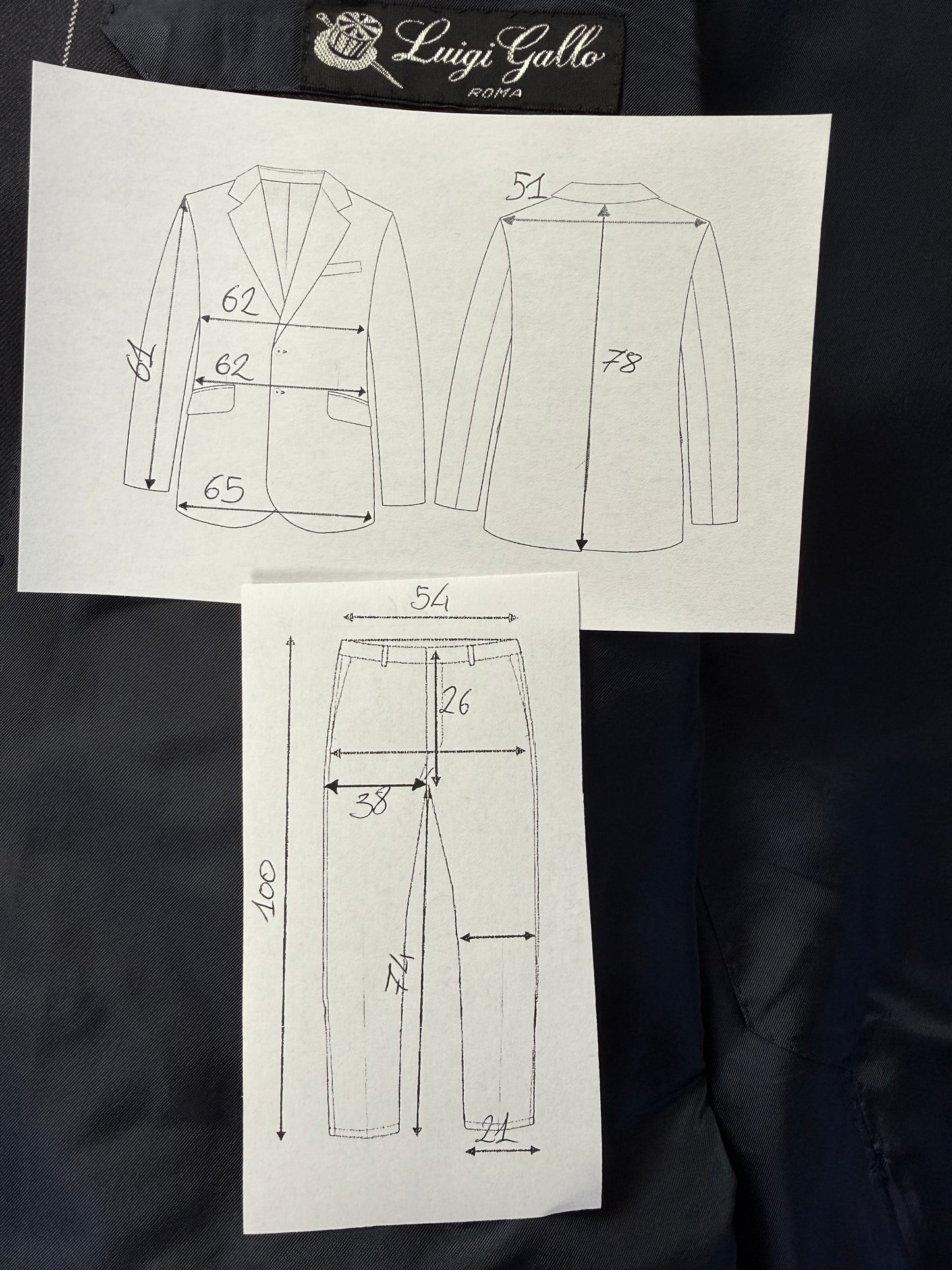 Completo sartoriale flanella pettinata blu gessato - tg. 56 drop 0-2