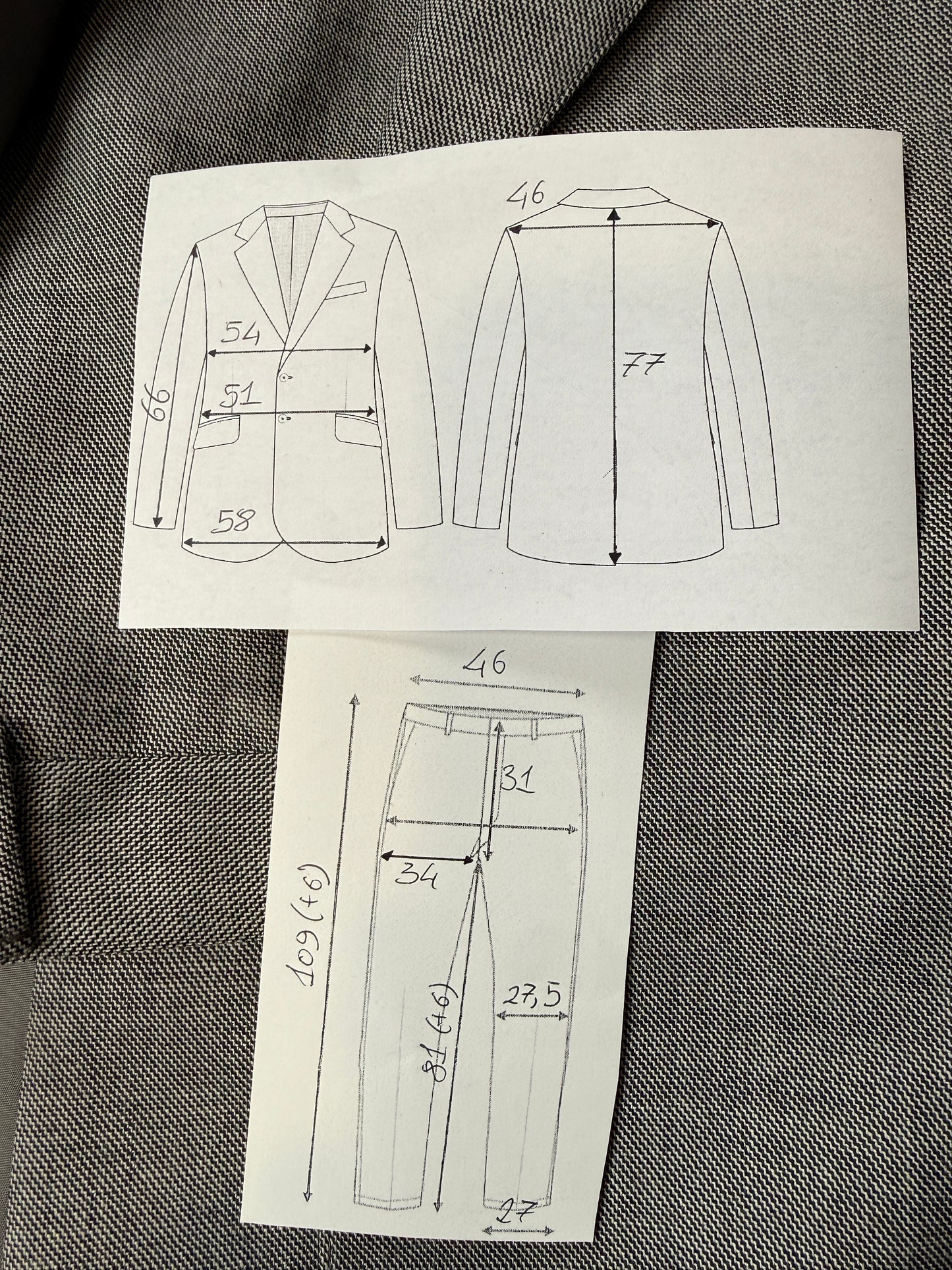 Completo anni ‘70 in grisaglia - tg. 50