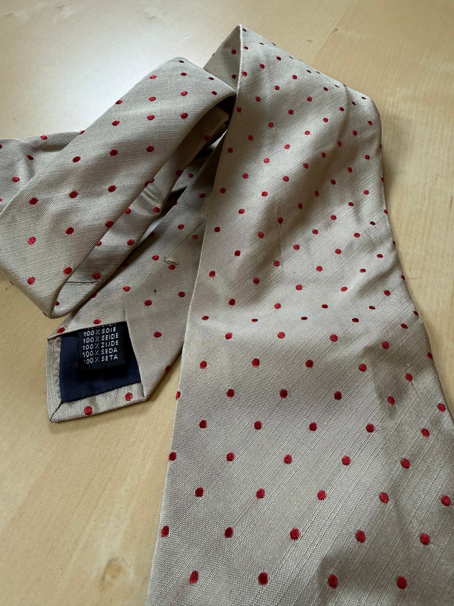 Cravatta seta shantung a pois