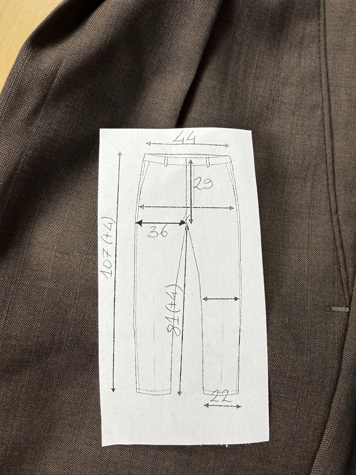 Pantaloni fresco lana marrone scuro - tg. 50