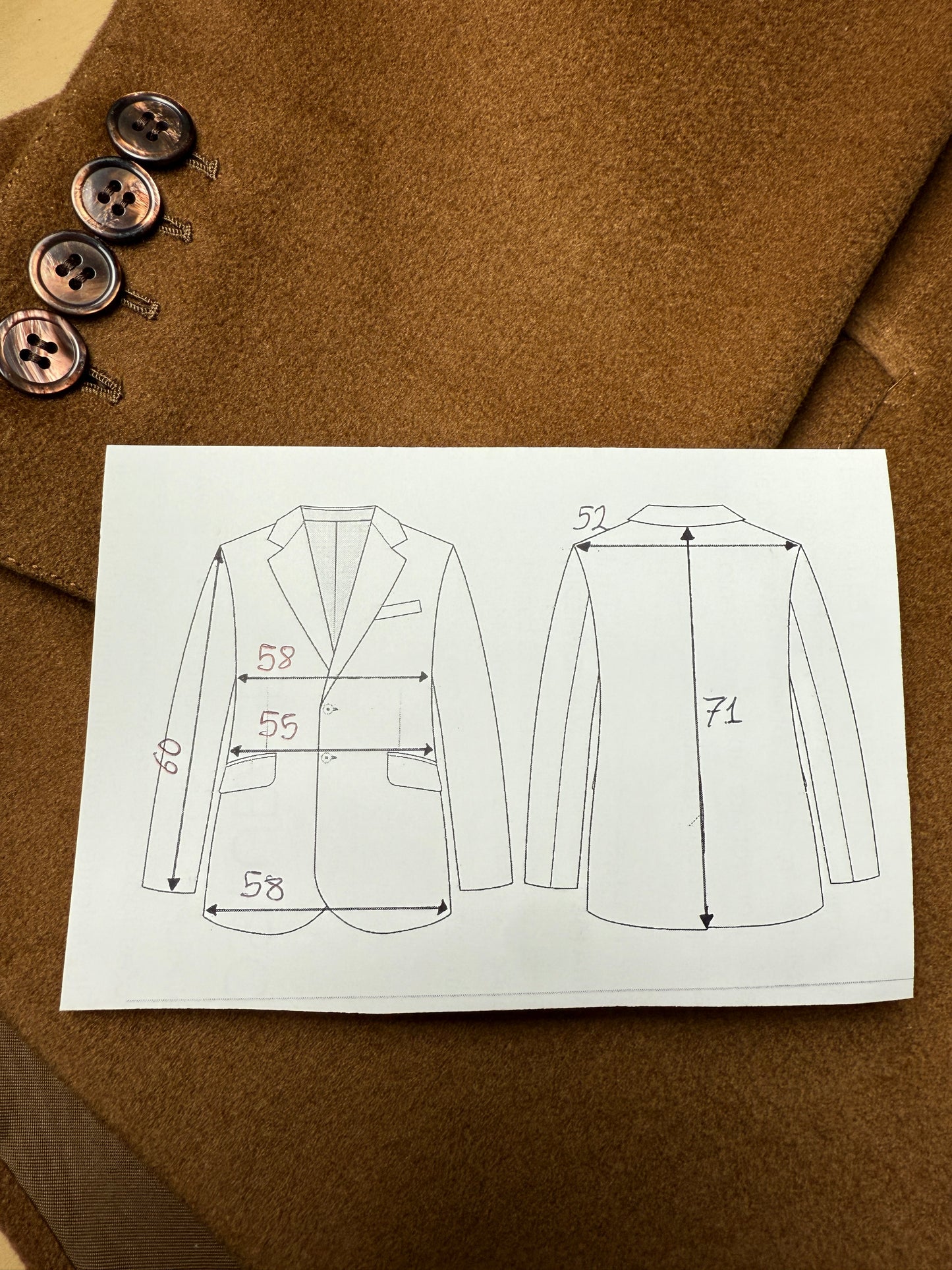 Giacca sartoriale in panno 100% cashmere Loro Piana - tg. 52/54 corta