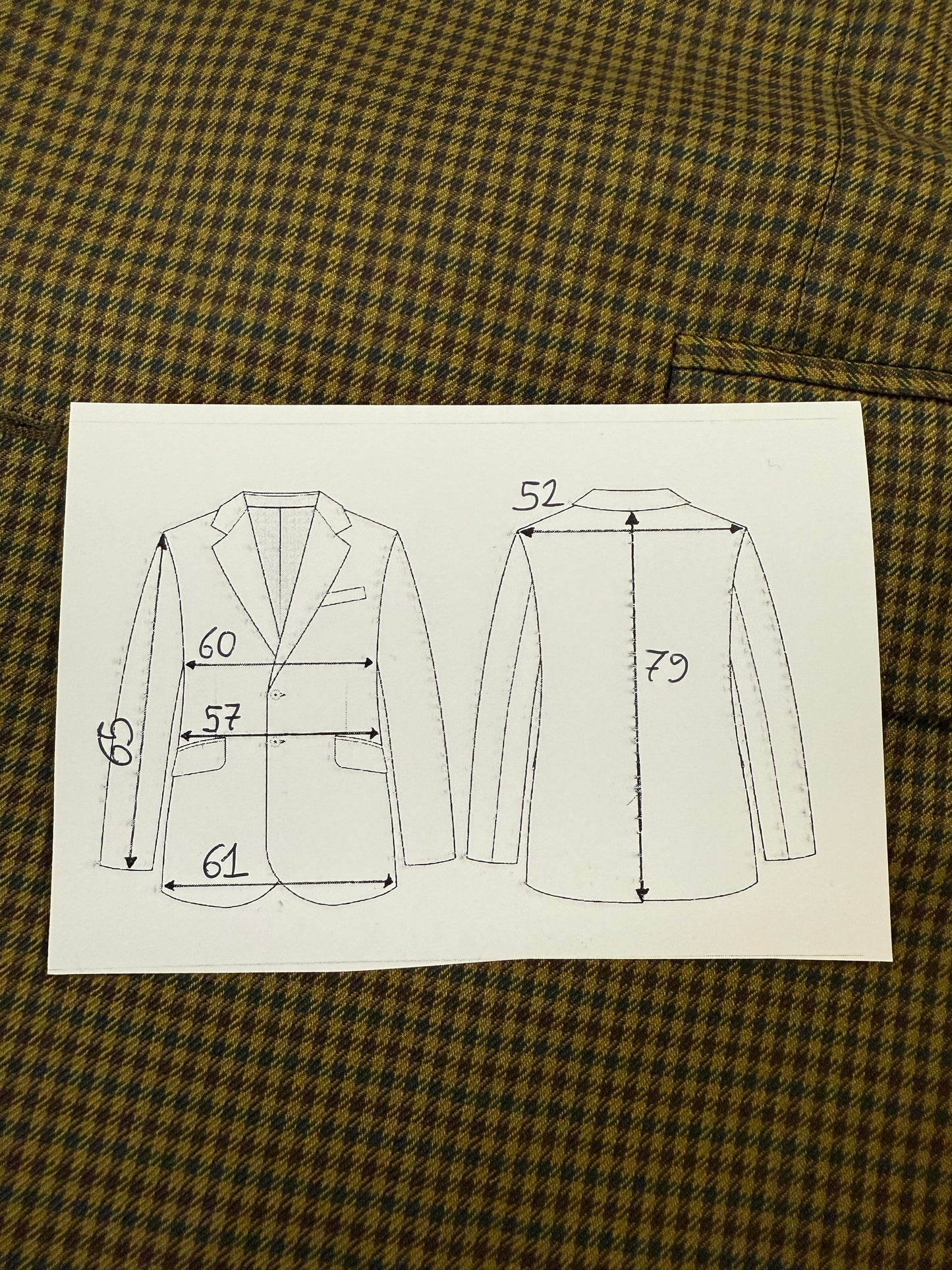 Giacca anni ‘80 flanella pied-de-poule verde - tg. 54